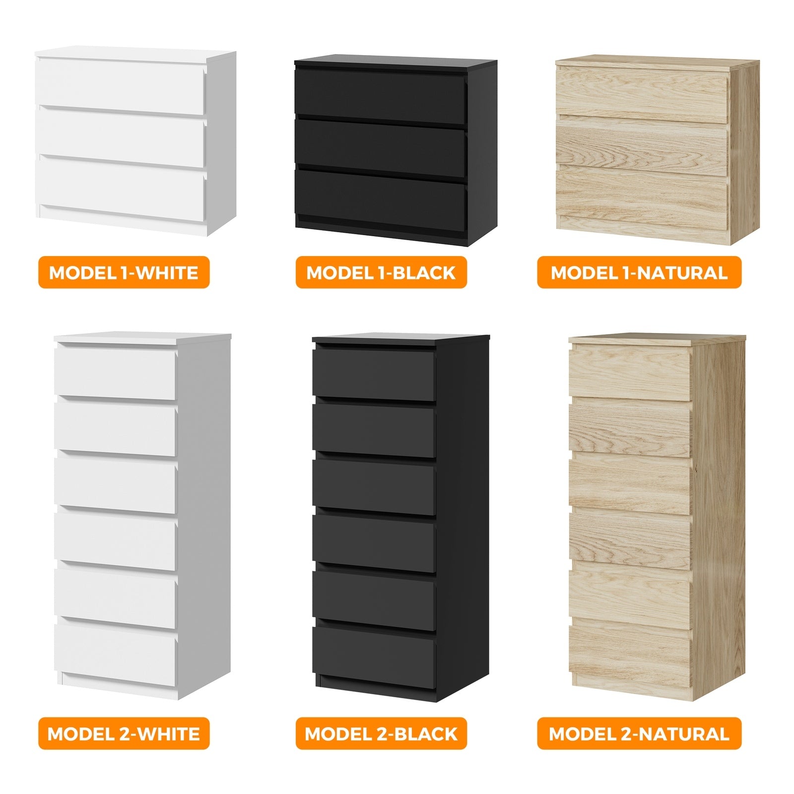 Oikiture Chest of Drawers Tallboy Lowboy Dresser Table Storage Cabinet Multi - Sunyee