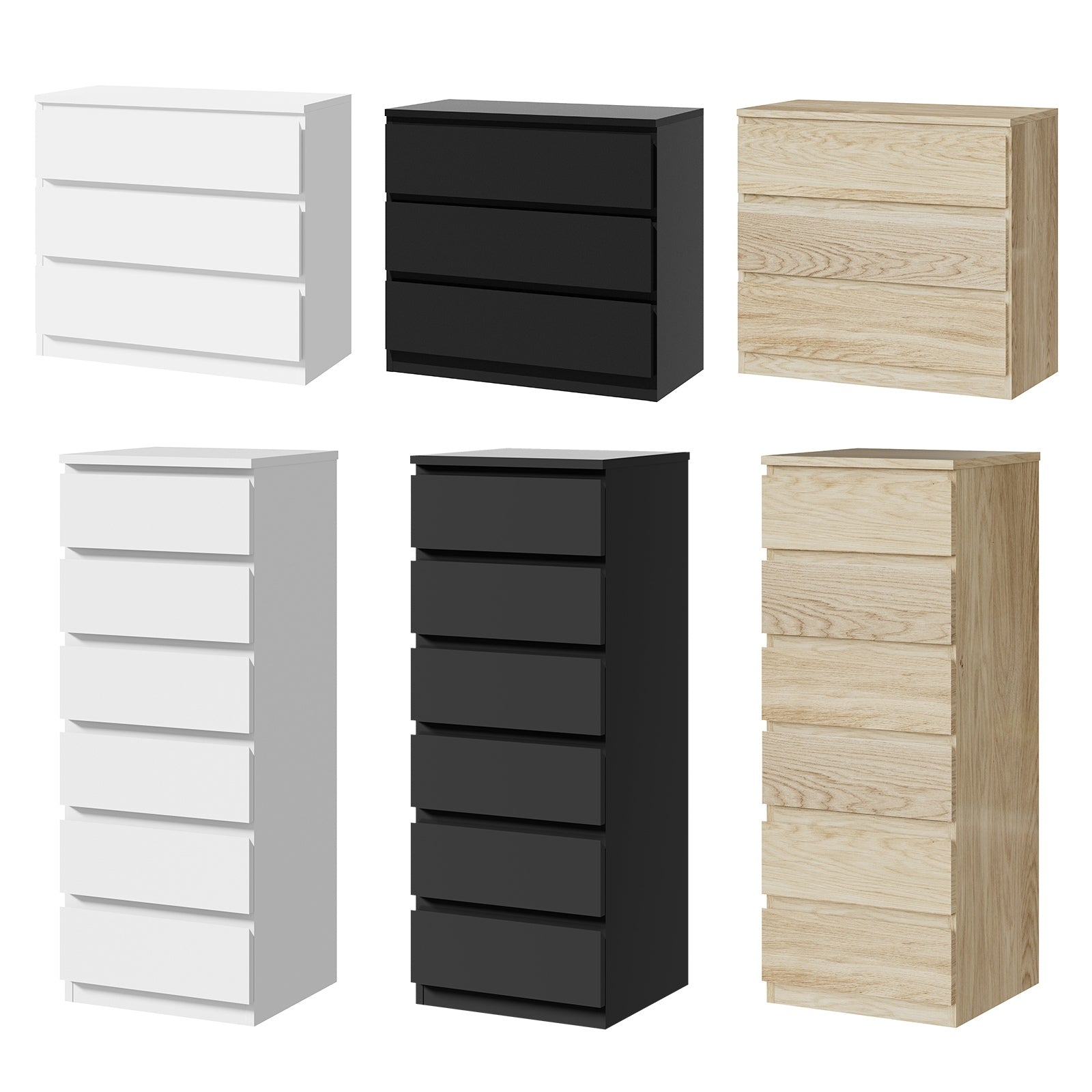 Oikiture Chest of Drawers Tallboy Lowboy Dresser Table Storage Cabinet Multi - Sunyee