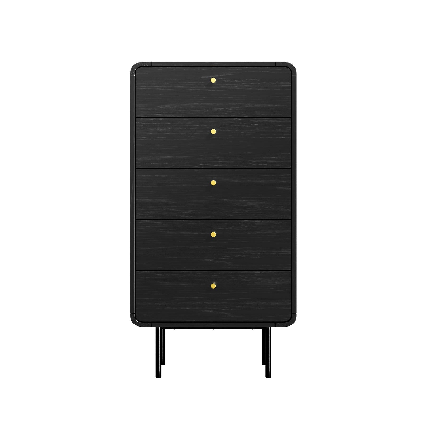 Oikiture 5 Chest of Drawers Tallboy Storage Cabinet Dresser Black - Sunyee