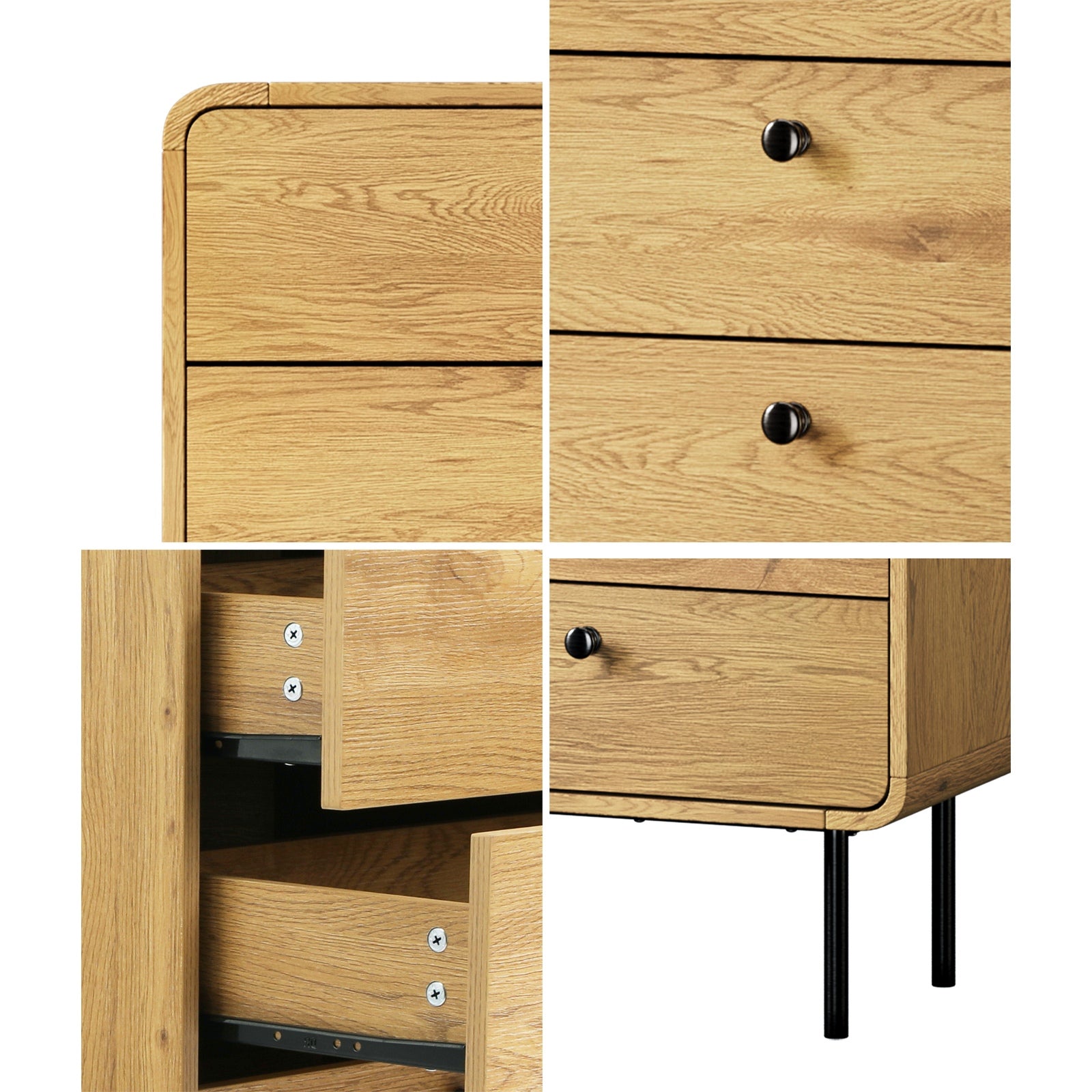 Oikiture 5 Chest of Drawers Tallboy Storage Cabinet Dresser Natural - Sunyee
