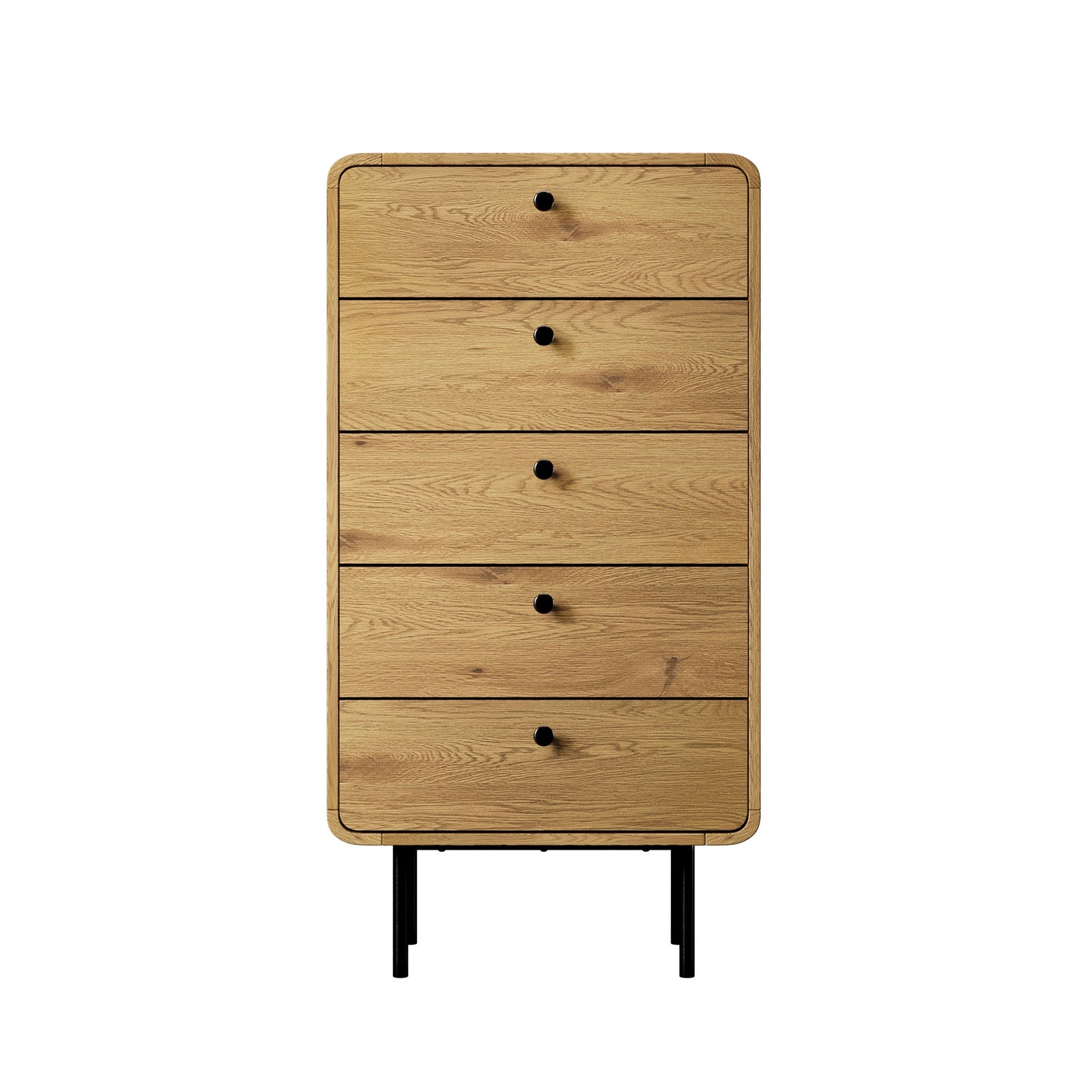 Oikiture 5 Chest of Drawers Tallboy Storage Cabinet Dresser Natural - Sunyee