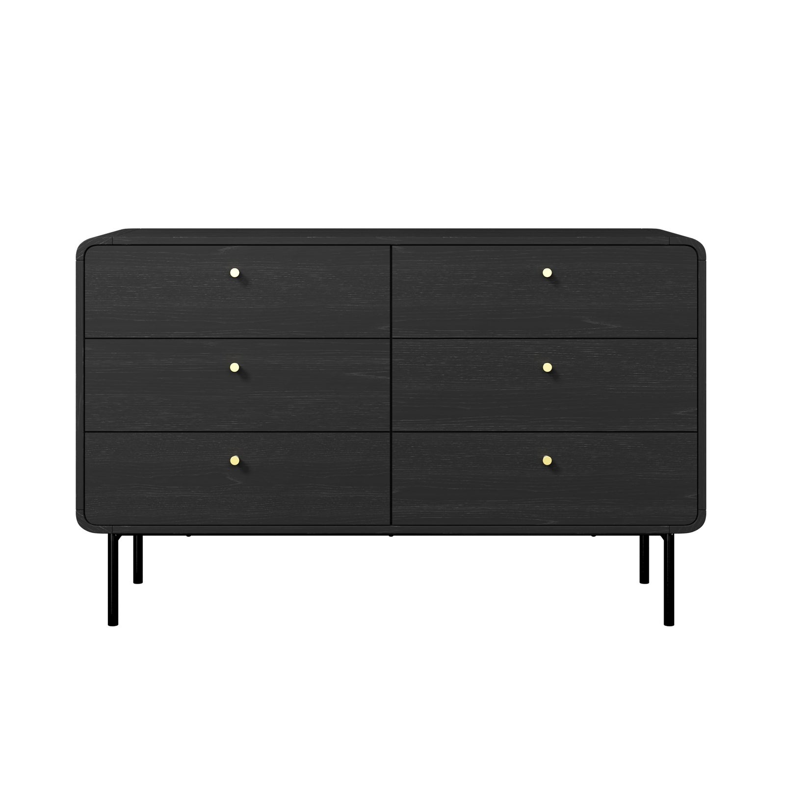 Oikiture 6 Chest of Drawers Tallboy Storage Cabinet Dresser Black - Sunyee
