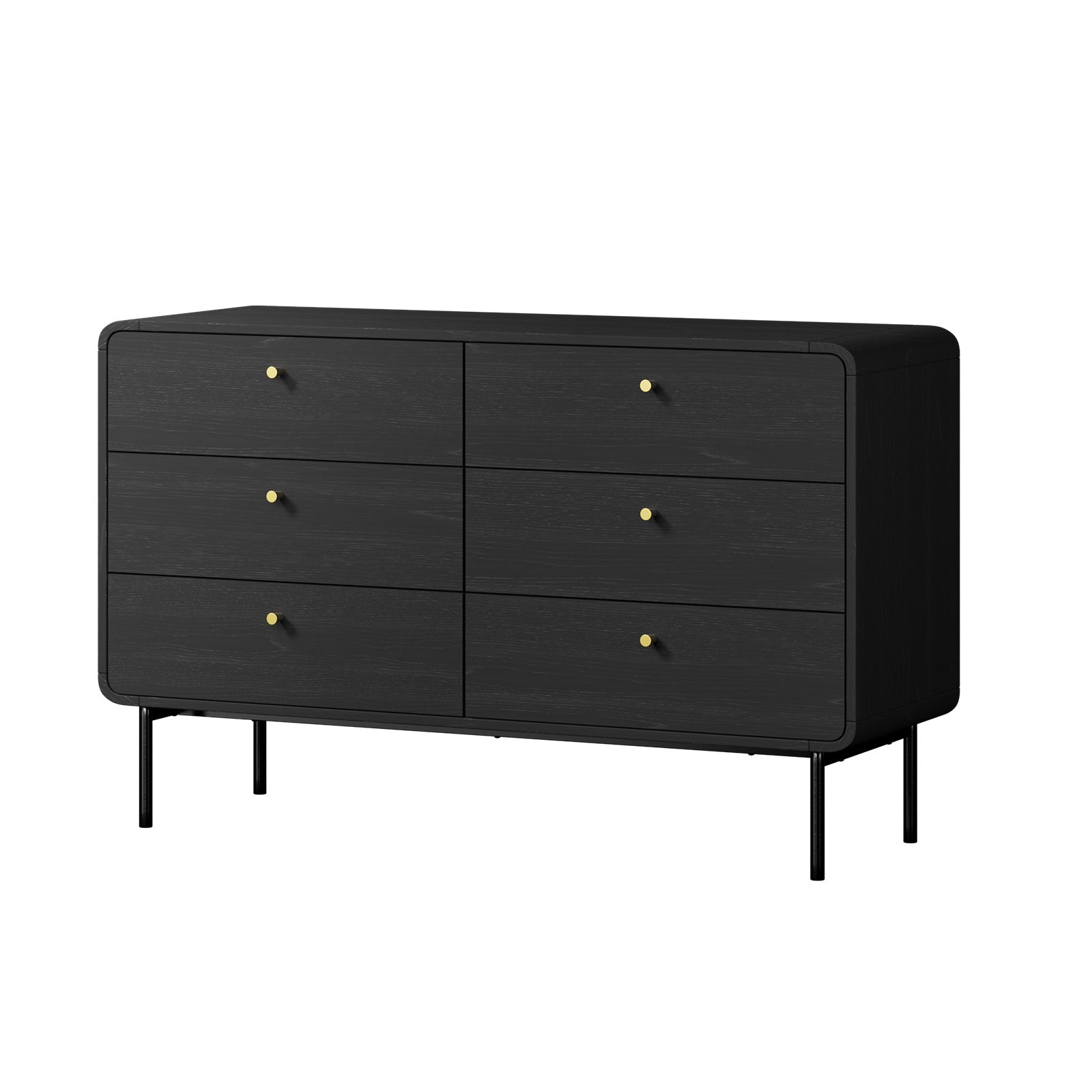 Oikiture 6 Chest of Drawers Tallboy Storage Cabinet Dresser Black - Sunyee
