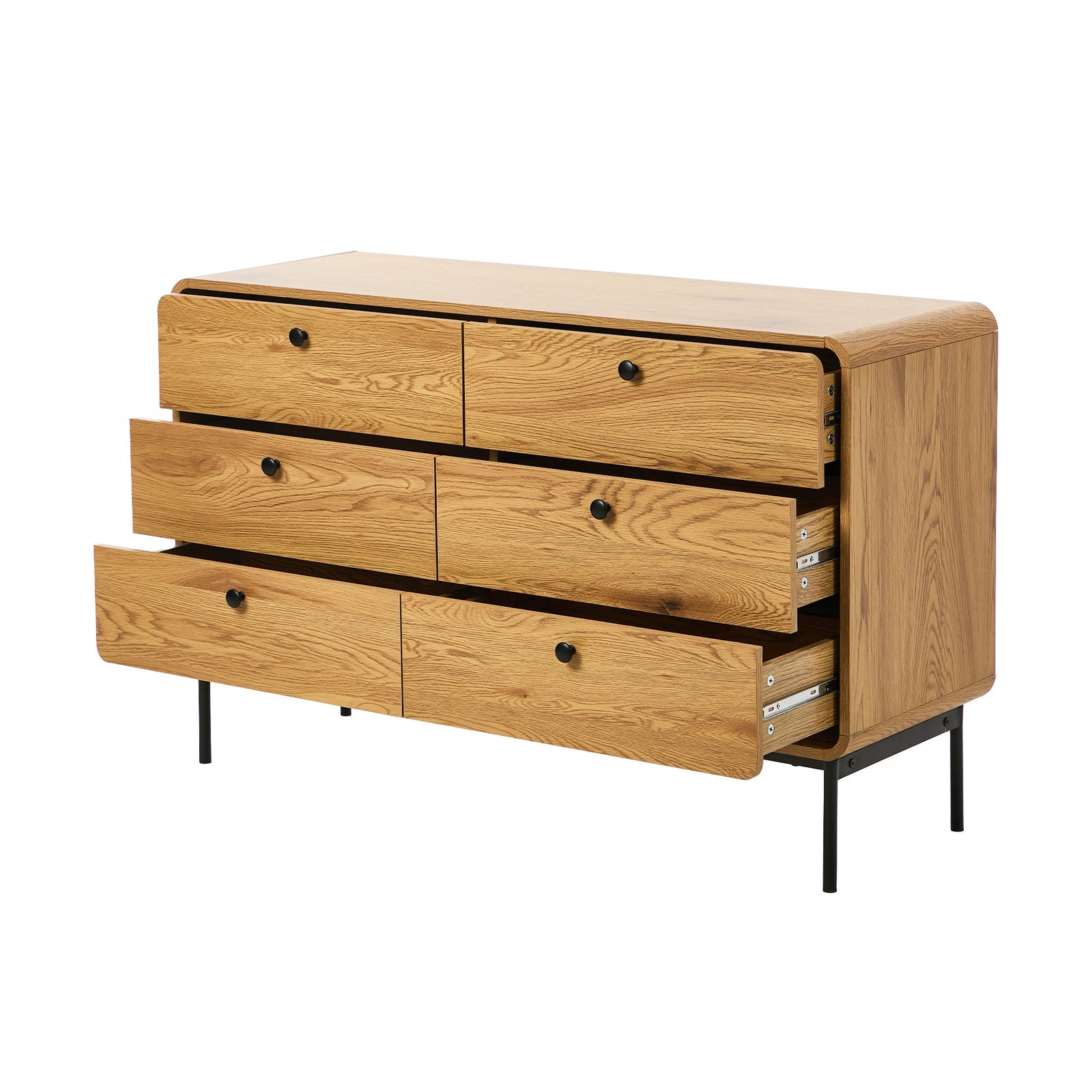 Oikiture 6 Chest of Drawers Tallboy Storage Cabinet Dresser Natural - Sunyee