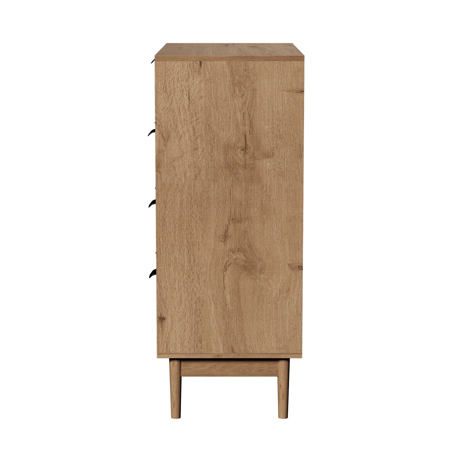 Oikiture 5 Chest of Drawers Dresser Tallboy Modern Nightstand Stripe Natural