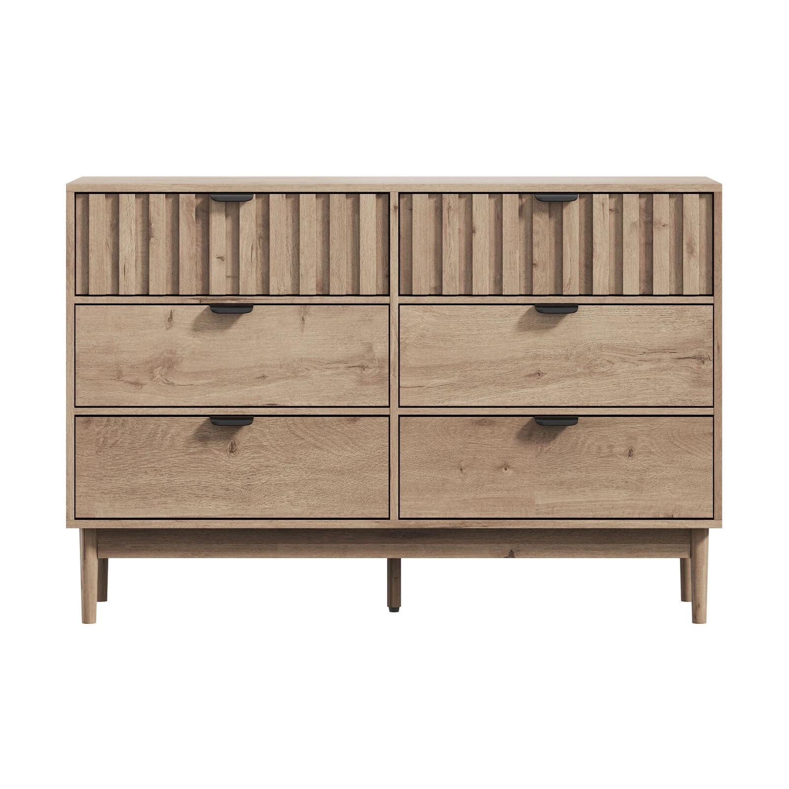 Oikiture 6 Chest of Drawers Organizer Dresser Storage Cabinet Lowboy Natural - Sunyee