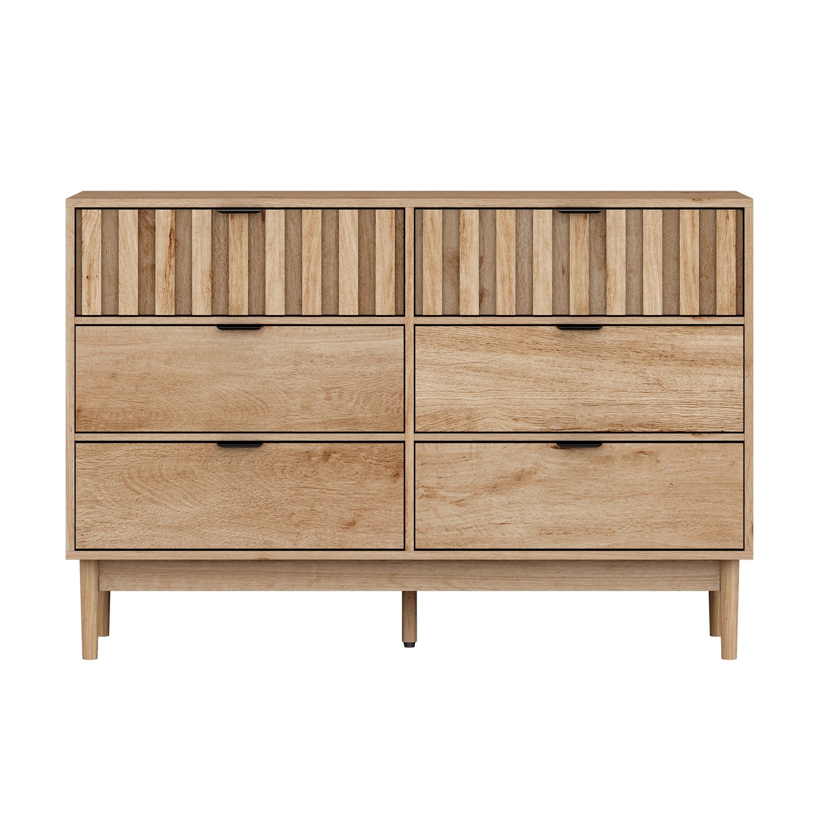 Oikiture 6 Chest of Drawers Organizer Dresser Storage Cabinet Lowboy Natural - Sunyee