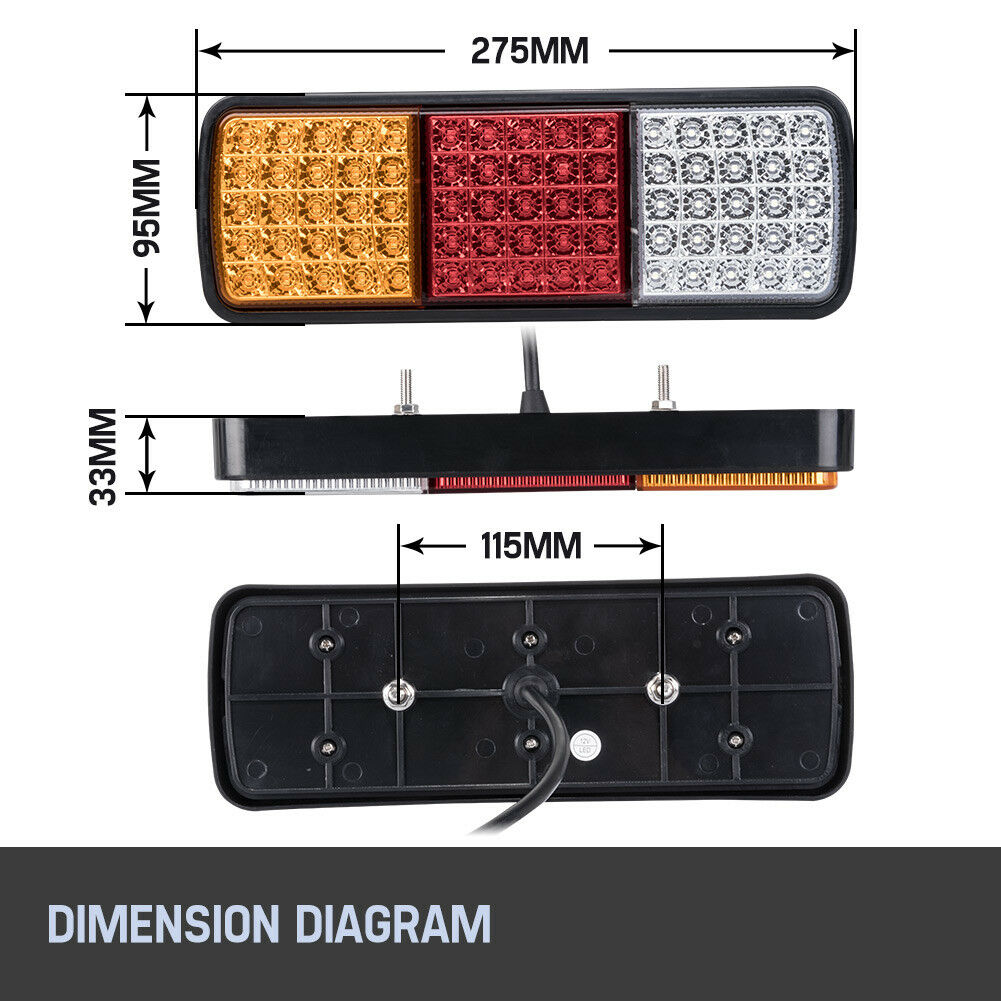 2x LED Tail Lights Stop Indicator Reverse 12V Ute Trailer Caravan Truck Boat ADR - Sunyee
