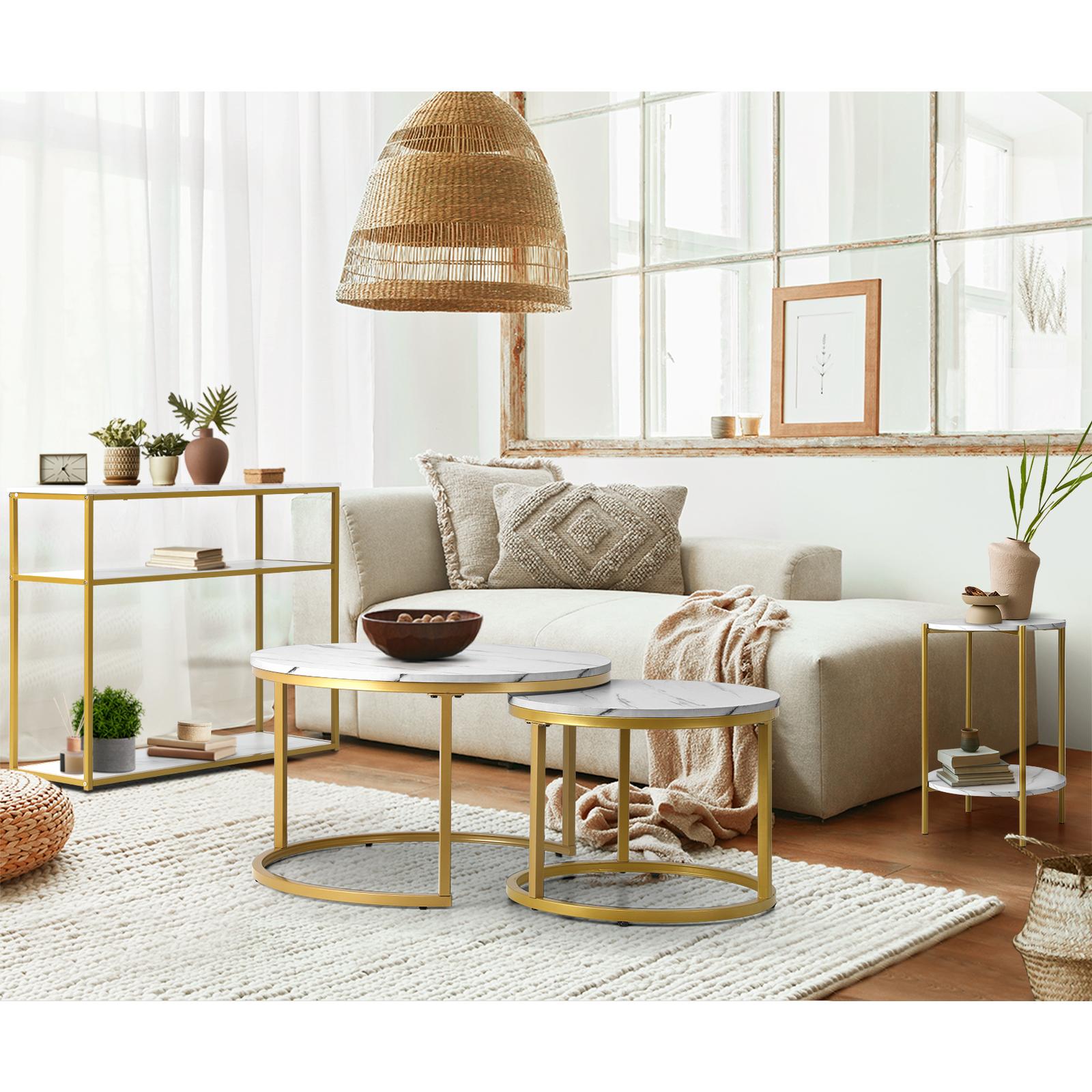 Oikiture Hall Console Table Metal Hallway Desk Entry Display Wh&GD Furniture - Sunyee