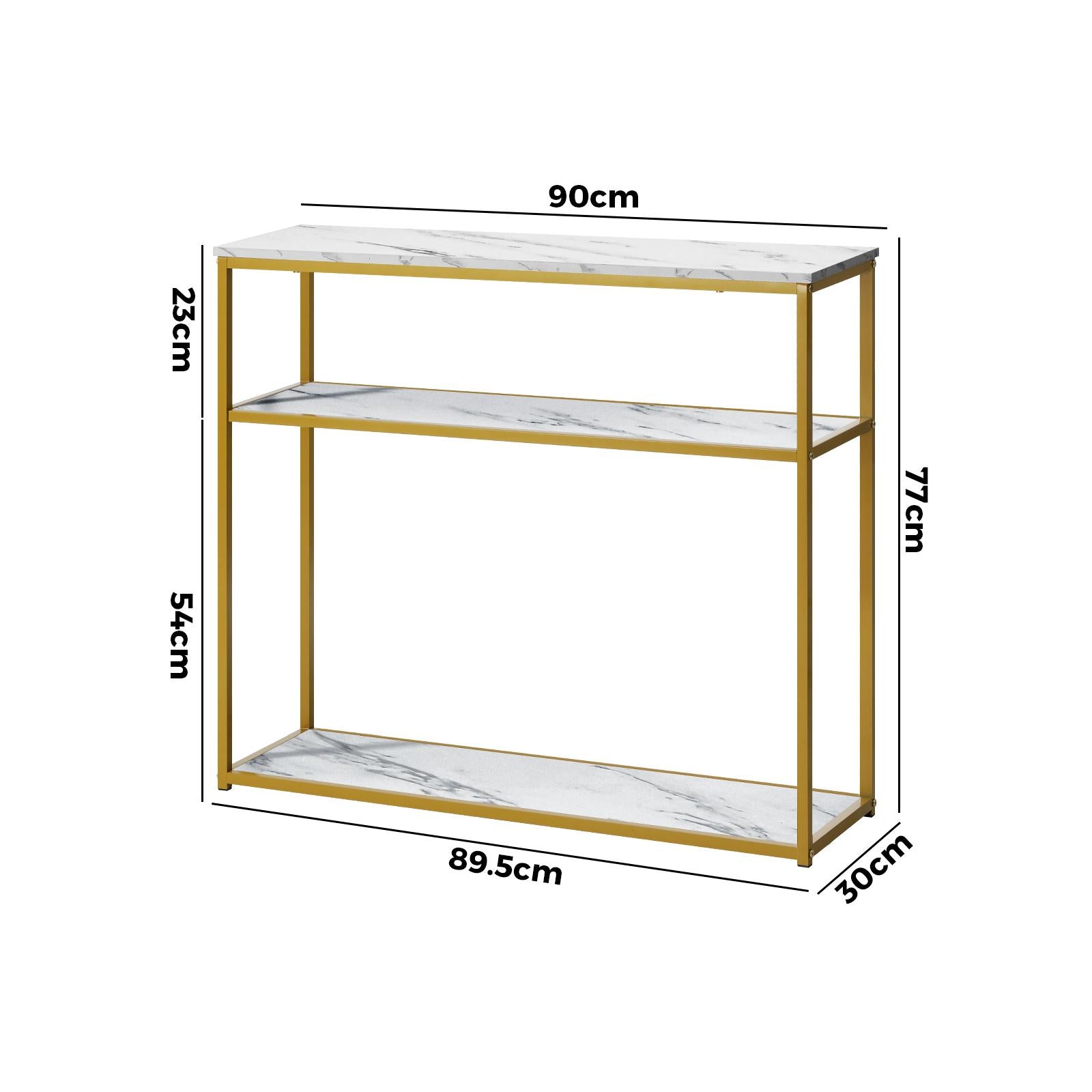 Oikiture Hall Console Table Metal Hallway Desk Entry Display Wh&GD Furniture - Sunyee