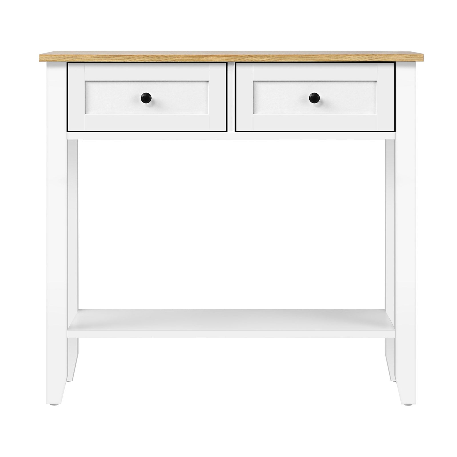 Oikiture Console Table Hallway Entry 2 Drawers Hall Side Display Shelf Desk - Sunyee