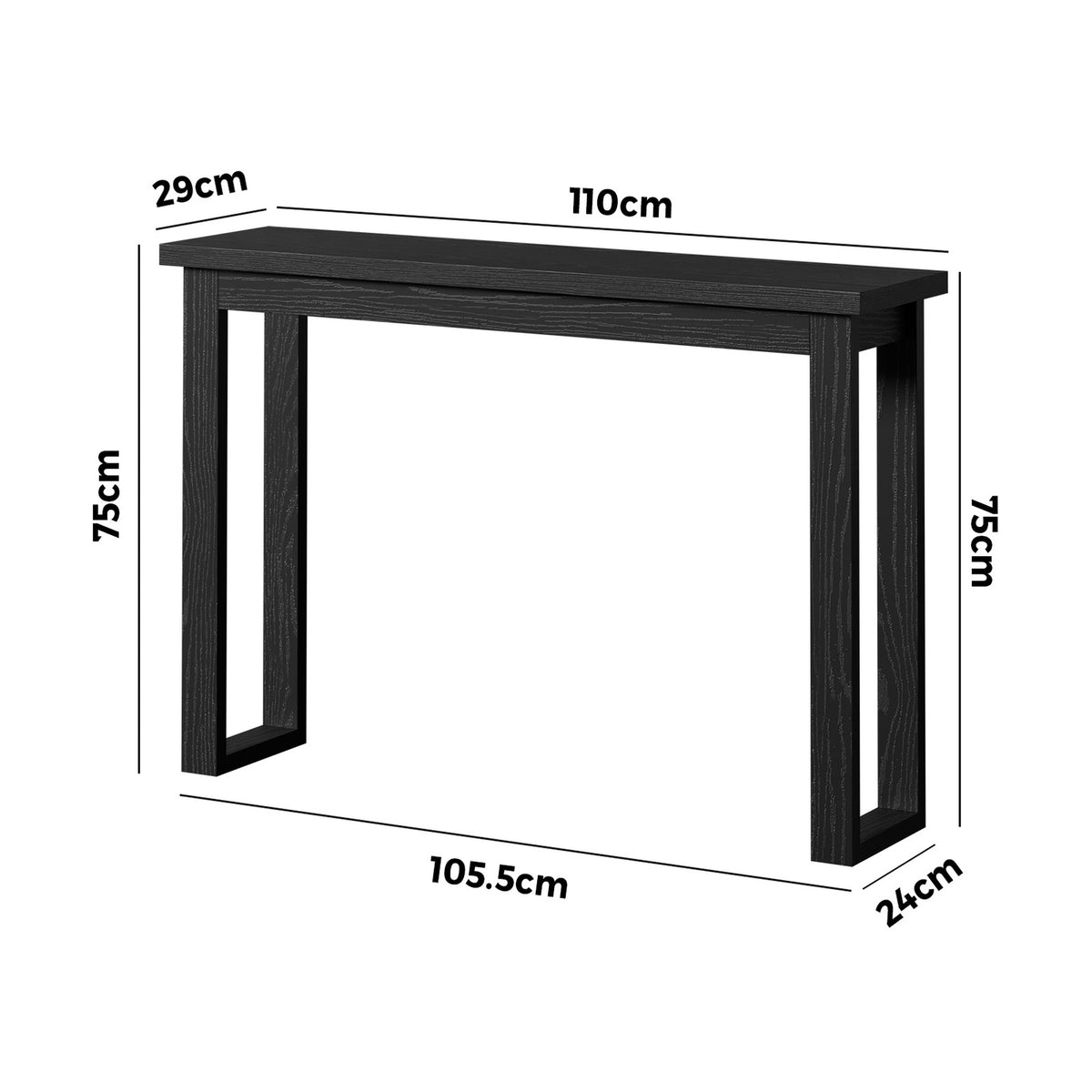 Oikiture Console Table Narrow Hall Entryway Sofa Table Display Shelf
