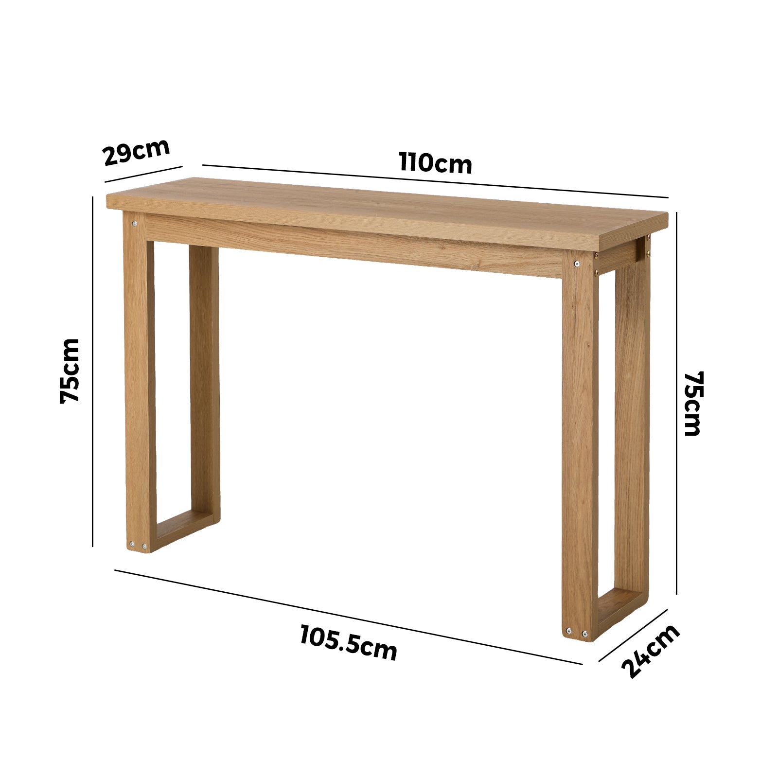 Oikiture Console Table Narrow Hall Entryway Desk Sofa Table Display Shelf
