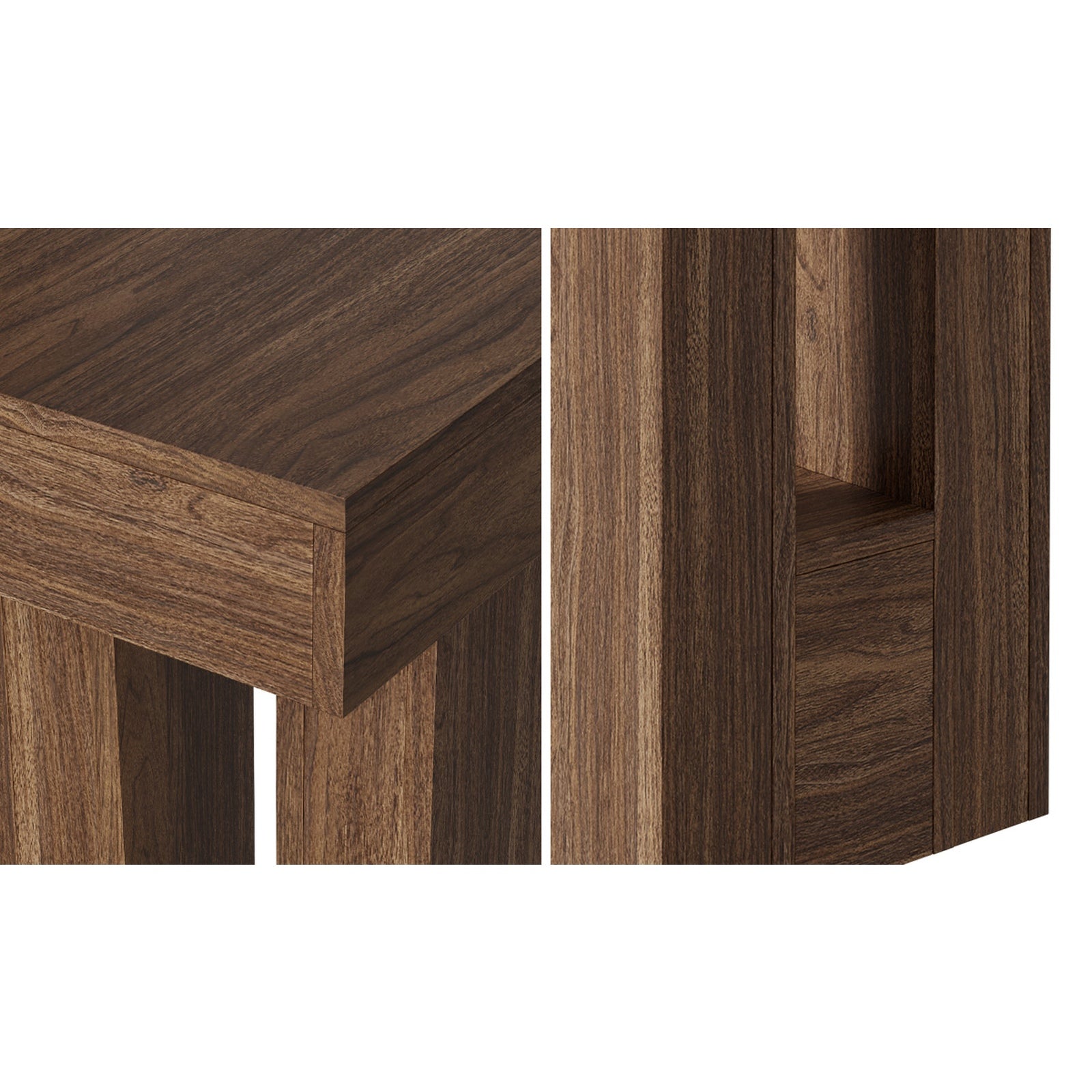 Oikiture Console Table Hallway Narrow Sofa Side Desk Storage Rack Walnut