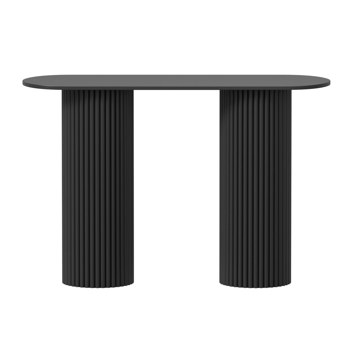 Oikiture Console Table Oval Hallway Desk Modern Entryway Table