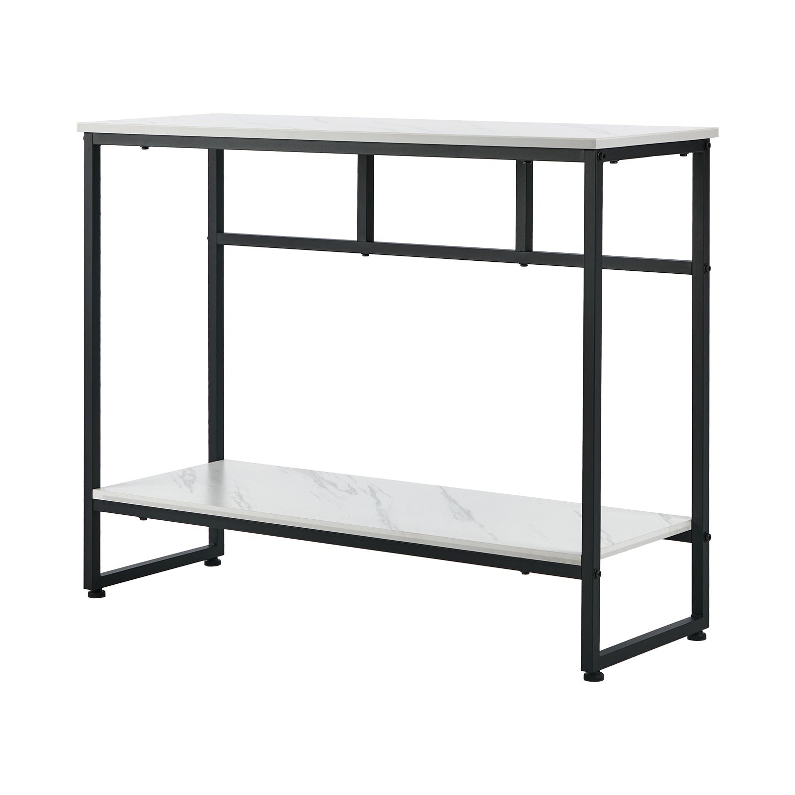 Oikiture Console Table Hallway Marble Effect Metal Entry Table Display - Sunyee