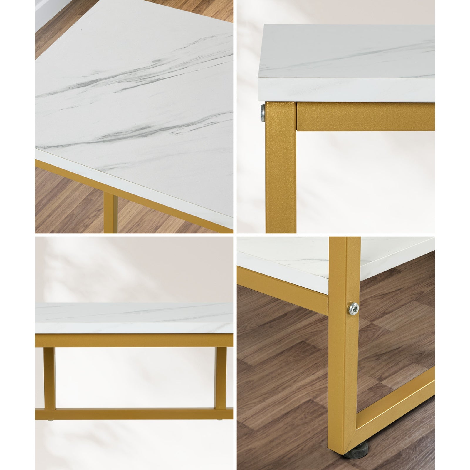 Oikiture Console Table Hallway Marble Effect Metal Entry Table Display WH&GD - Sunyee