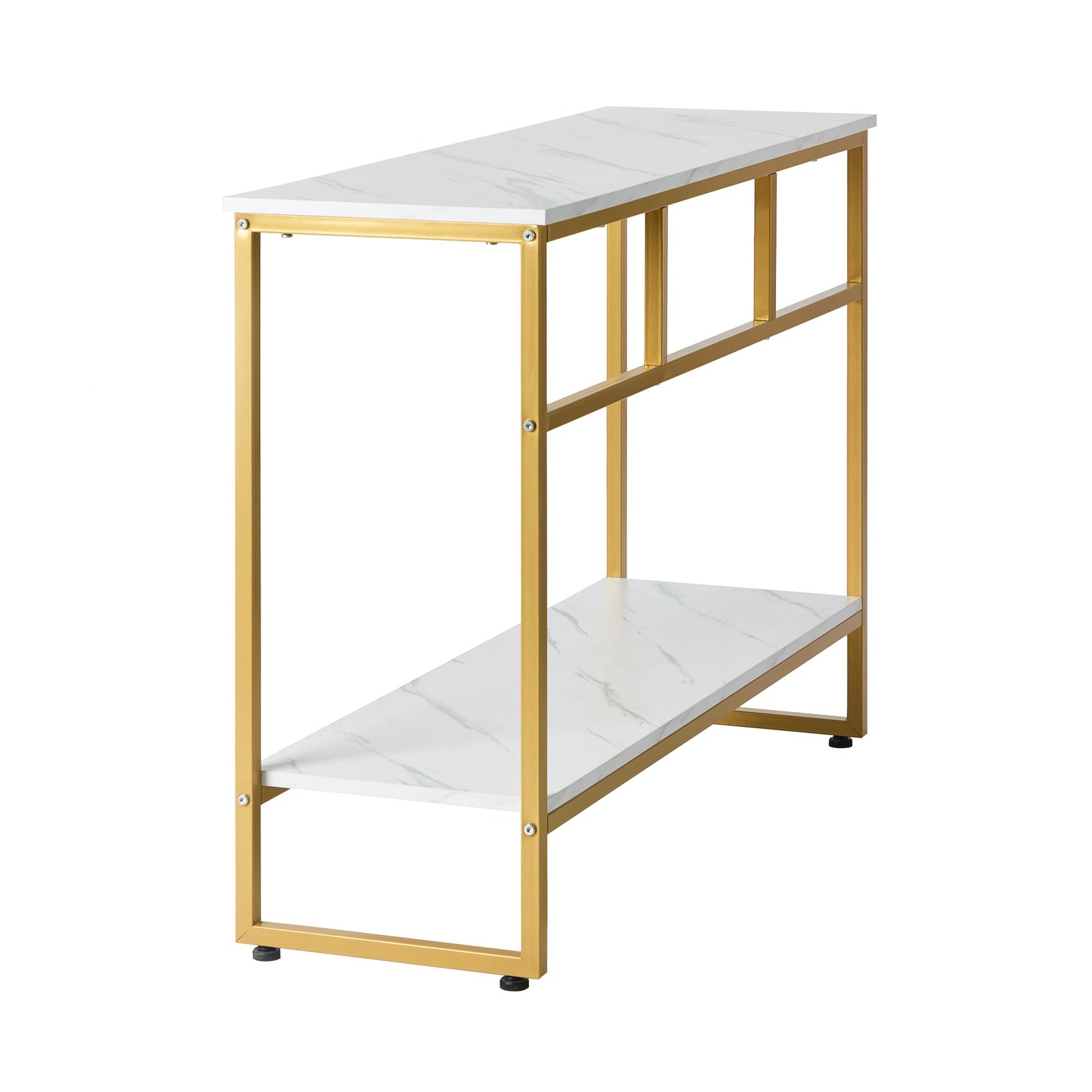 Oikiture Console Table Hallway Marble Effect Metal Entry Table Display WH&GD - Sunyee