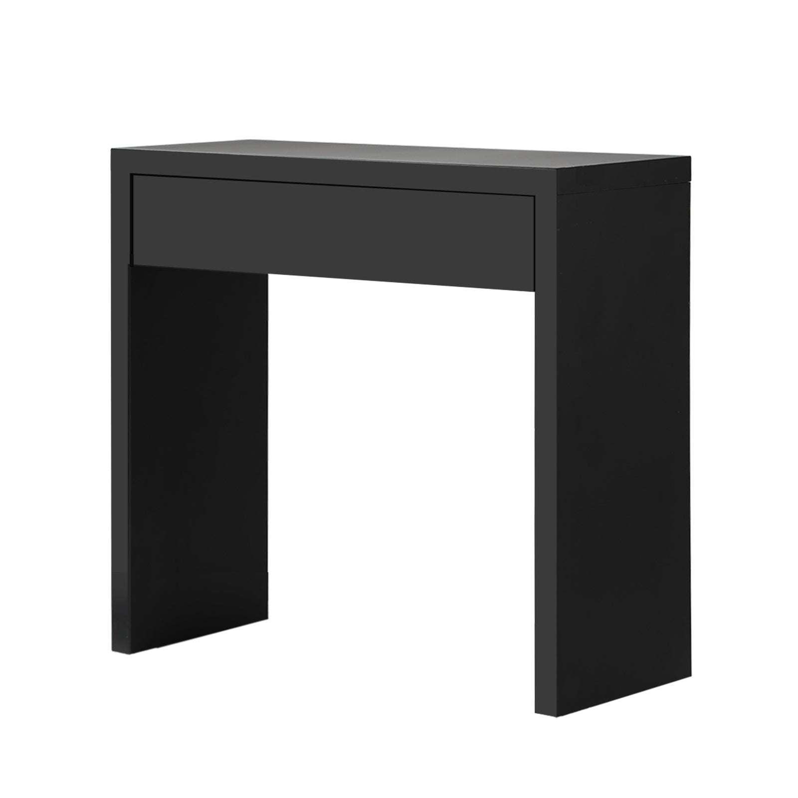 Oikiture Console Table Wood Sofa Table Hall Side Entry with Drawer Black