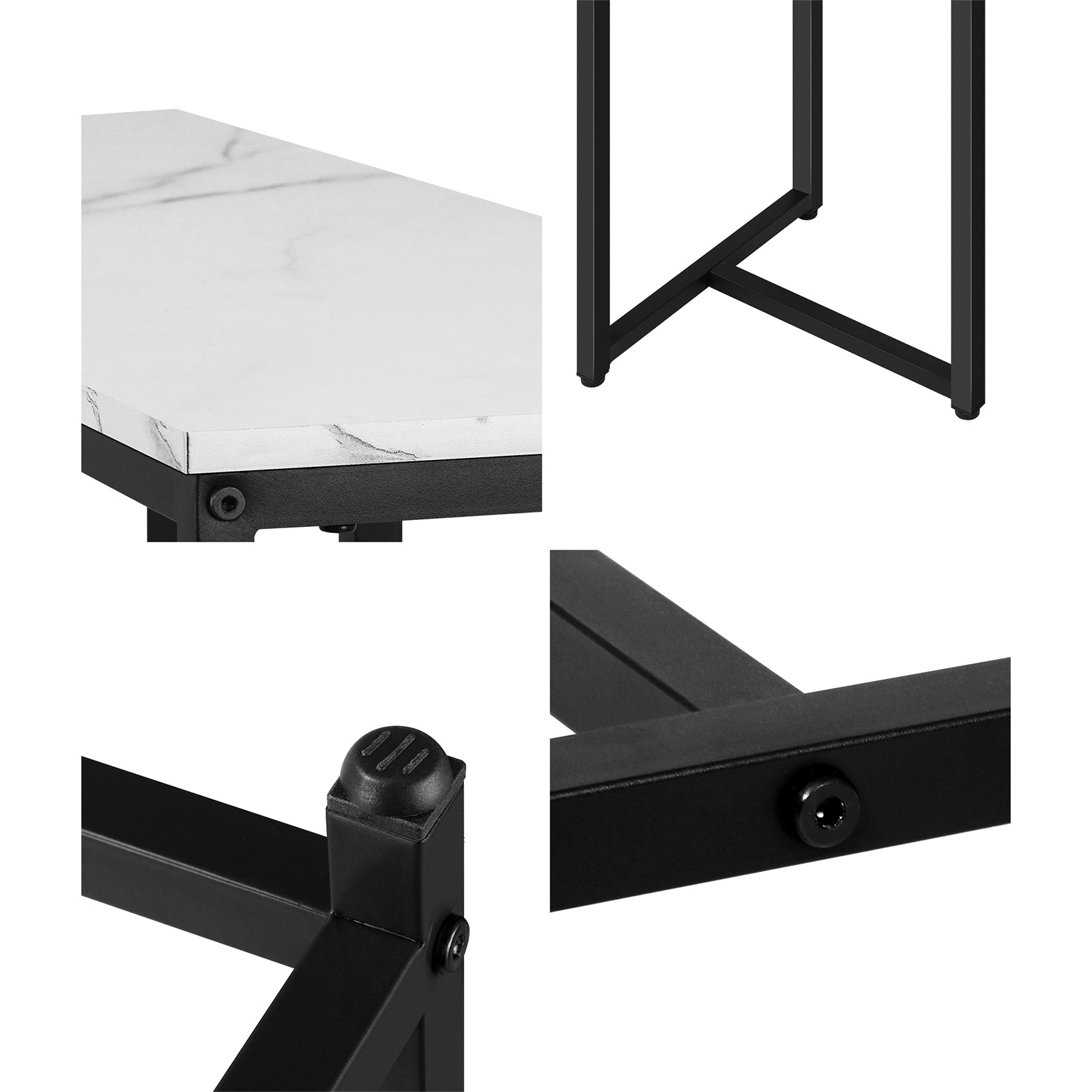 Oikiture Console Table Hallway Entry Side Tables Marble Effect Hall Display - Sunyee