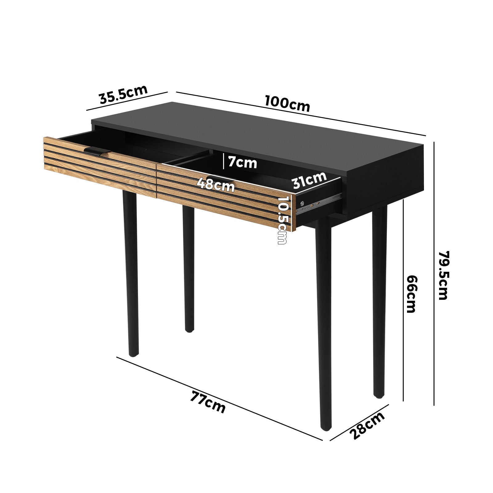 Oikiture Console Table Entry Hallway Side Table Display Desk w/Storage 2 Drawer - Sunyee