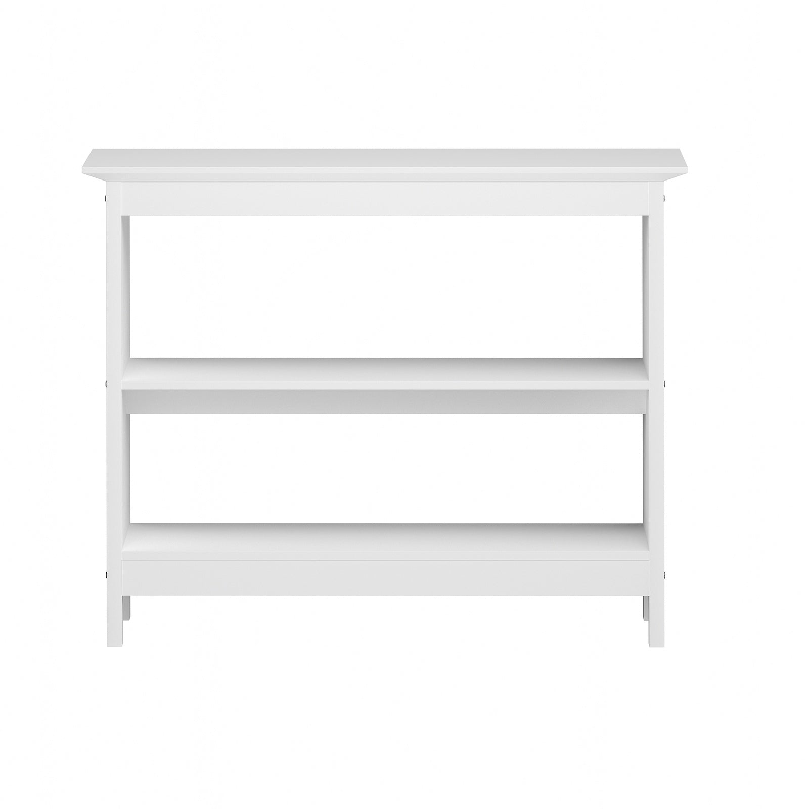 Oikiture 3-Tier Console Table Open Shelf Wood Sofa Table Hall Side Entry White - Sunyee