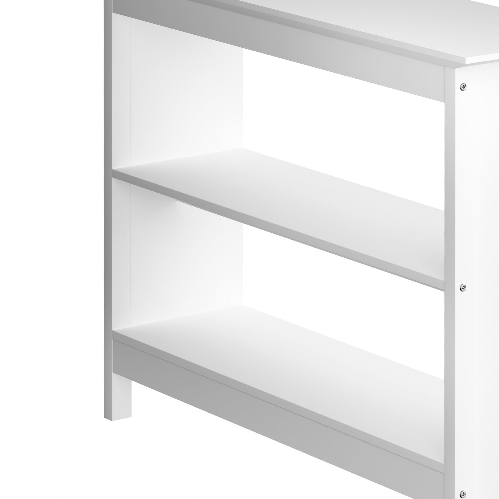 Oikiture 3-Tier Console Table Open Shelf Wood Sofa Table Hall Side Entry White - Sunyee