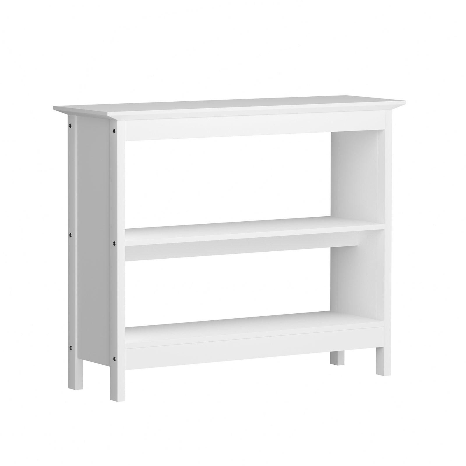 Oikiture 3-Tier Console Table Open Shelf Wood Sofa Table Hall Side Entry White - Sunyee