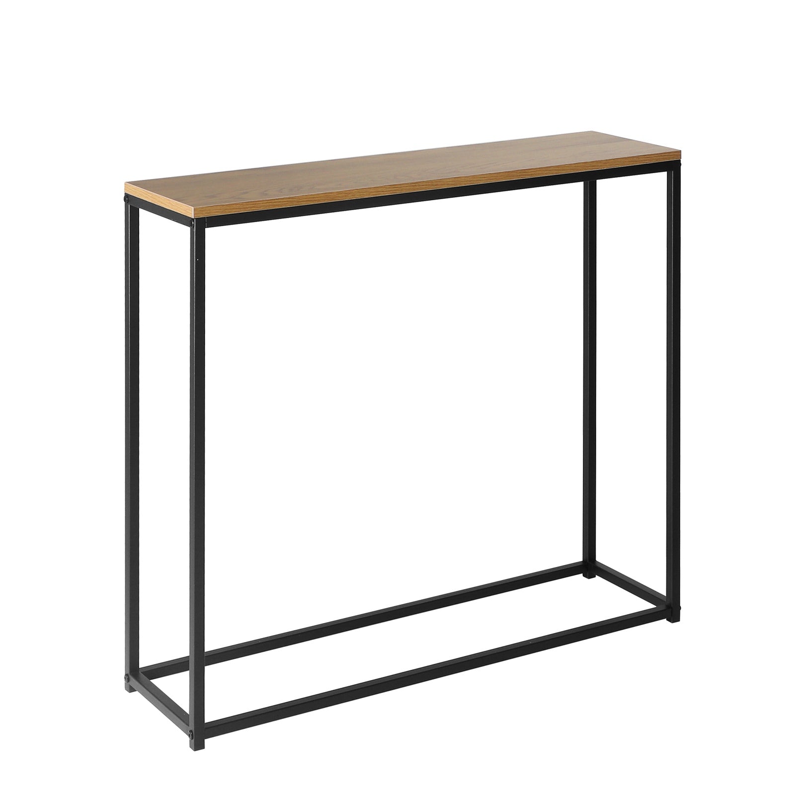 Oikiture Console Table Wooden Tabletop Hallway Desk Entry Display Black&Wood - Sunyee