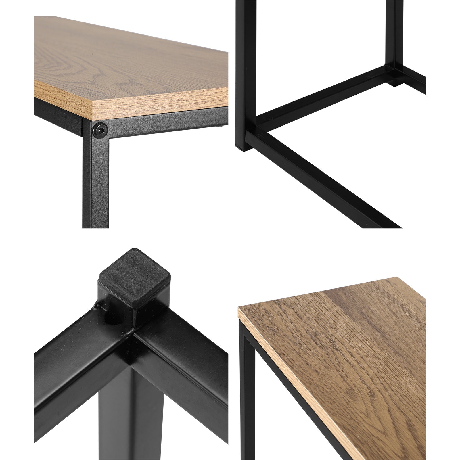 Oikiture Console Table Wooden Tabletop Hallway Desk Entry Display Black&Wood - Sunyee