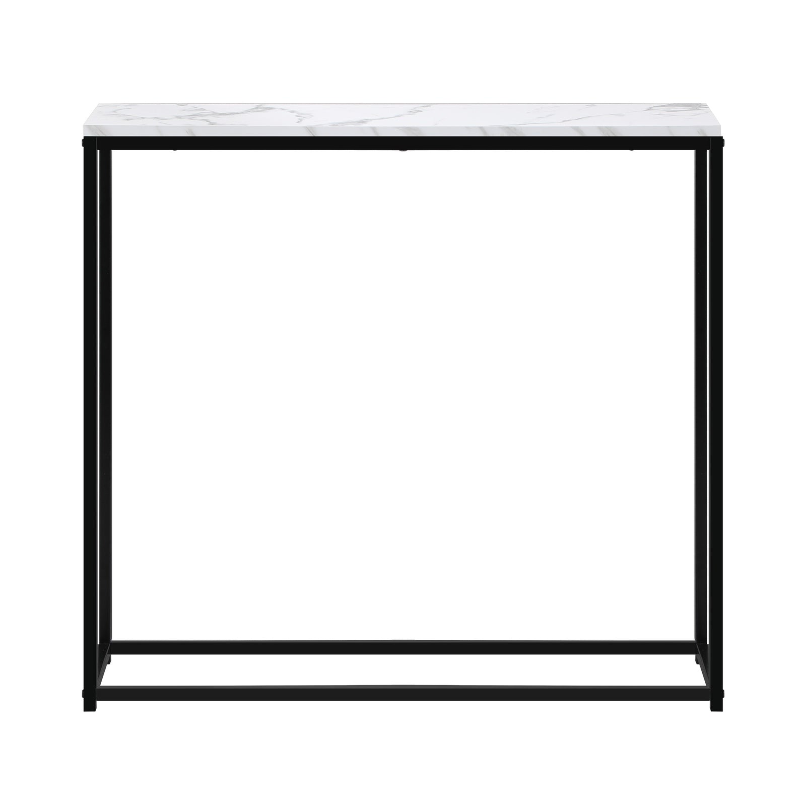 Oikiture Console Table Marble-look Iron Hallway Desk Entry Display Black&White - Sunyee
