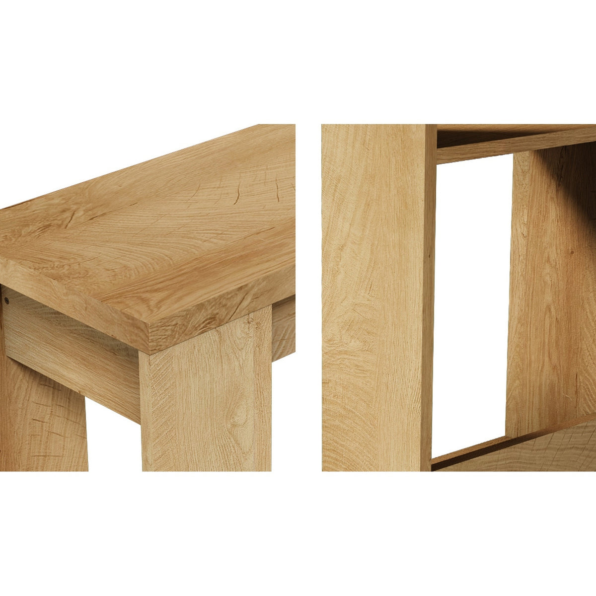 Oikiture Modern Console Table Display Shelf Entryway Open Storage Decor Natural