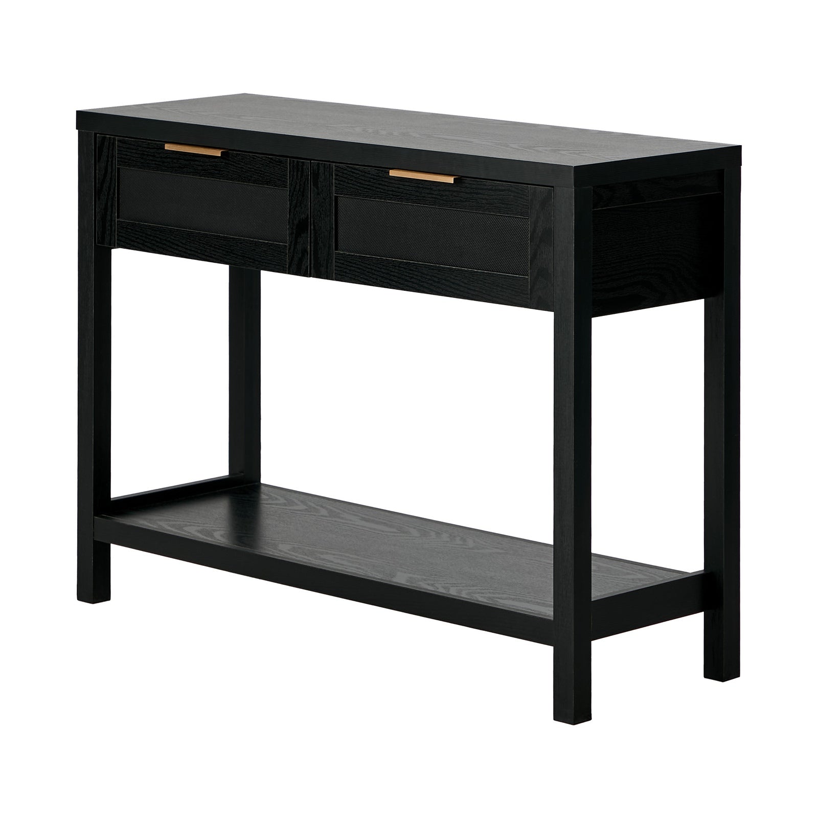 Oikiture Console Table 2 Drawers Entry Table Hallway Display Shelf Black