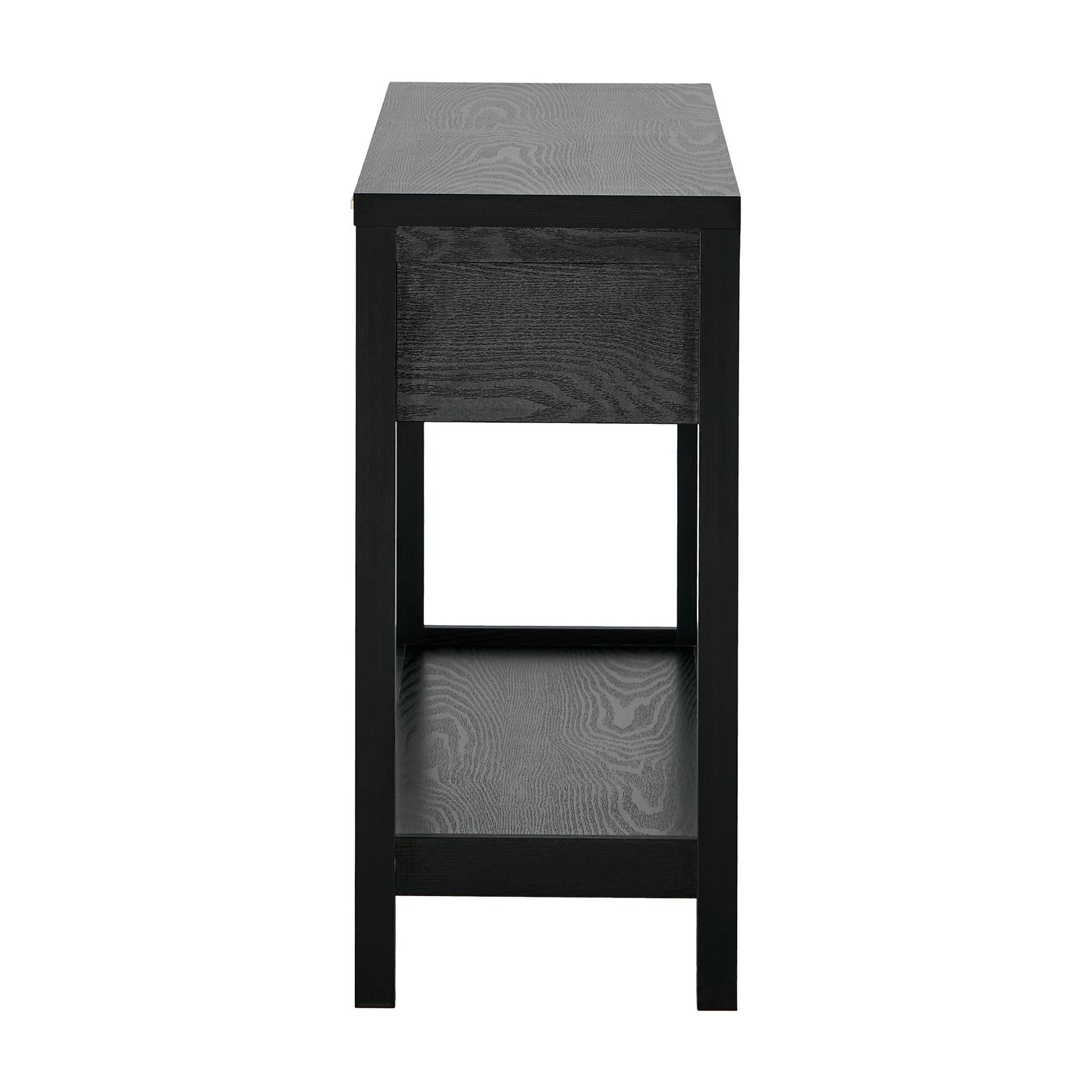 Oikiture Console Table 2 Drawers Entry Table Hallway Display Shelf Black