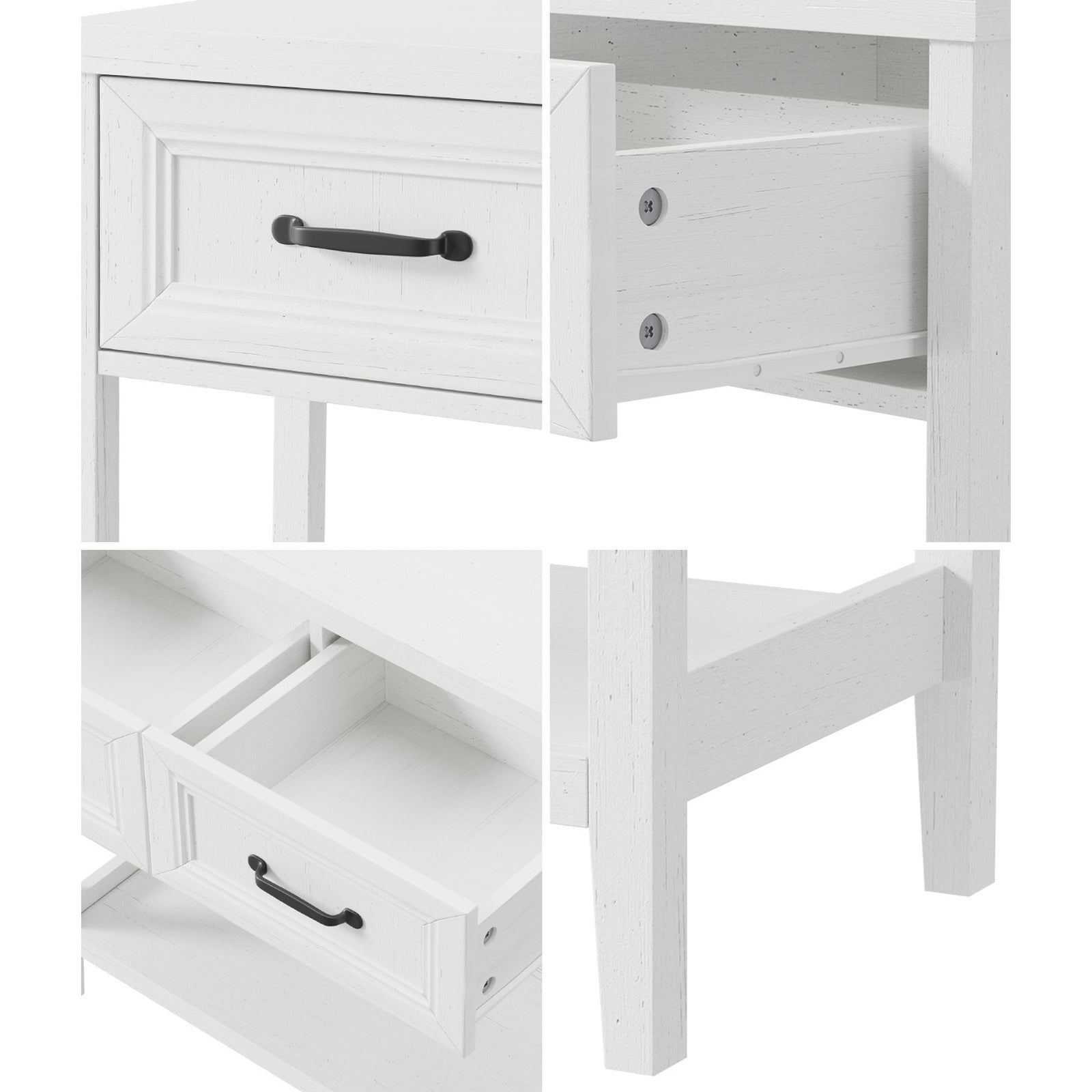 Oikiture Console Table 2 Drawers Hallway Entryway Storage Display Shelf White