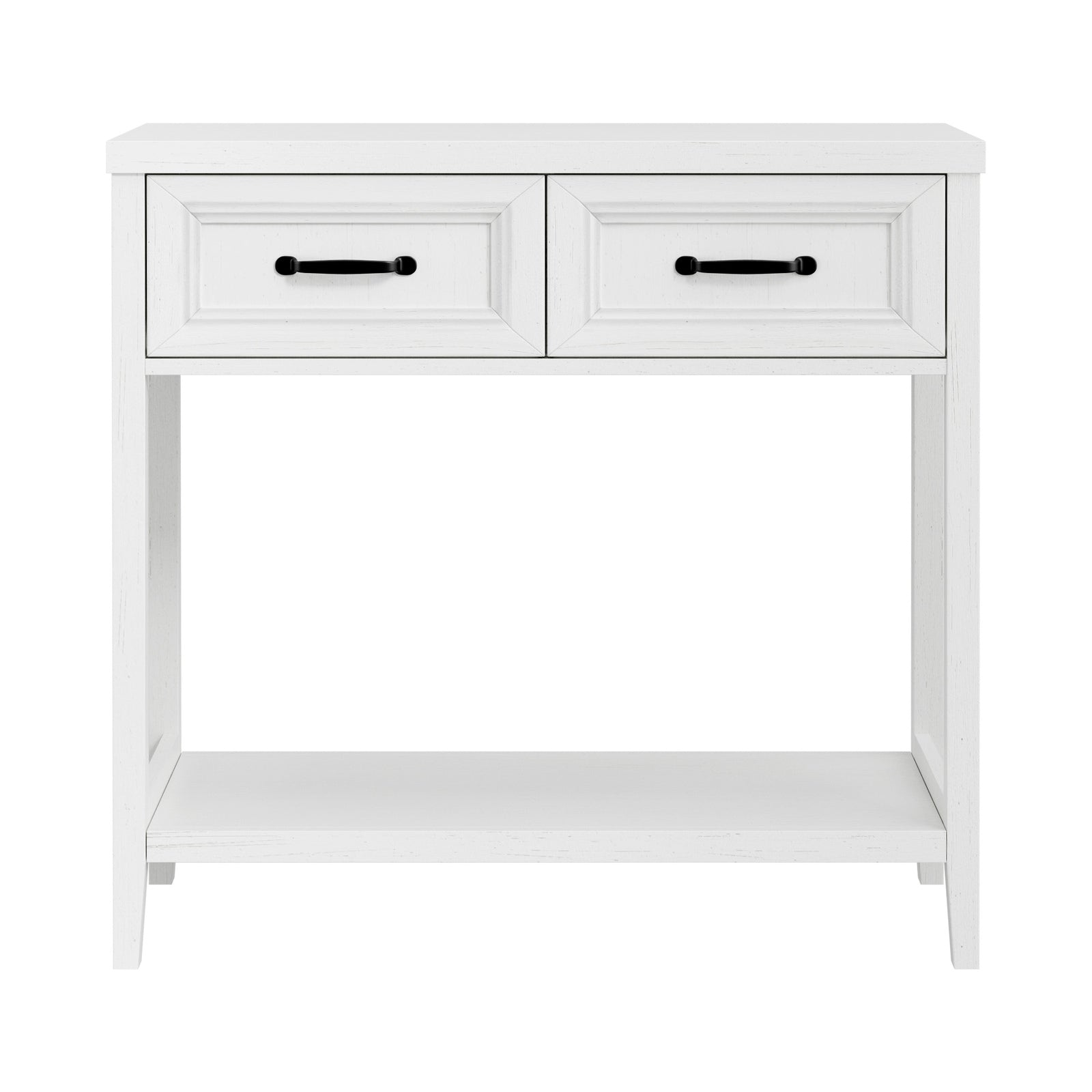 Oikiture Console Table 2 Drawers Hallway Entryway Storage Display Shelf White