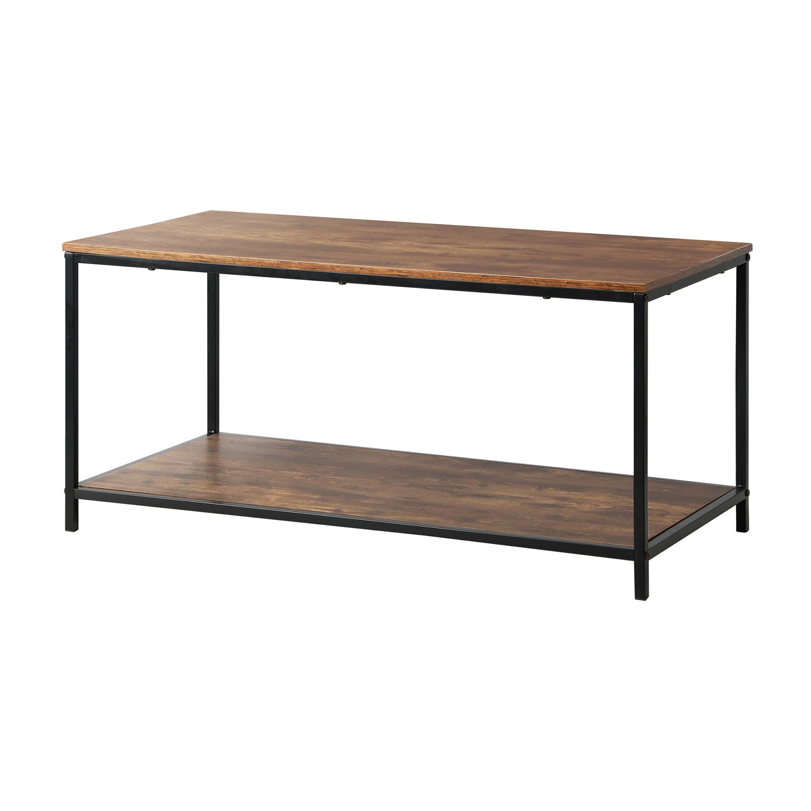 Oikiture Coffee Table Side Table Storage Rack Shelf 2-Tier Industrial Furniture - Sunyee