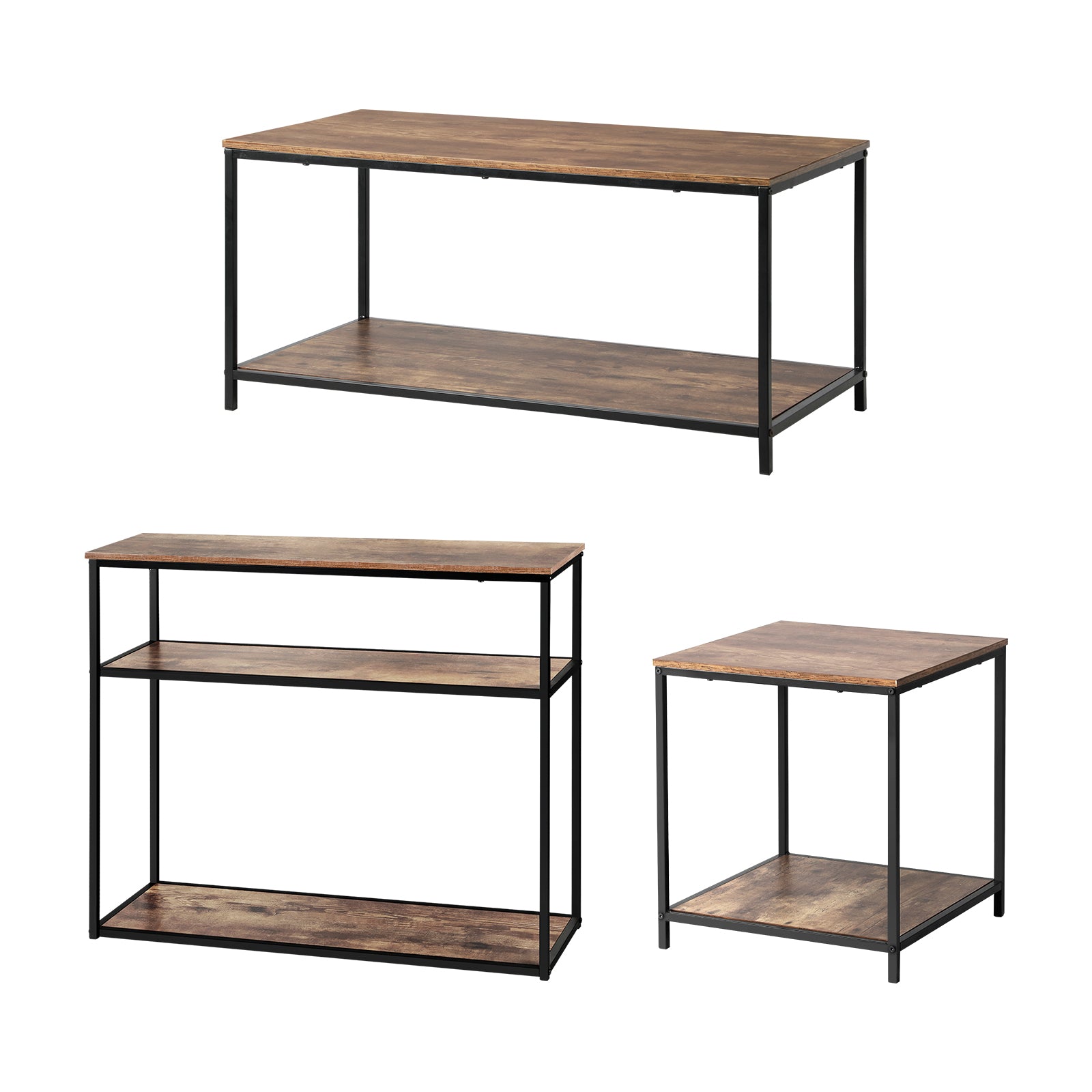 Oikiture Coffee Table Side End Table Console Tables Rack Shelf Hallway Display - Sunyee