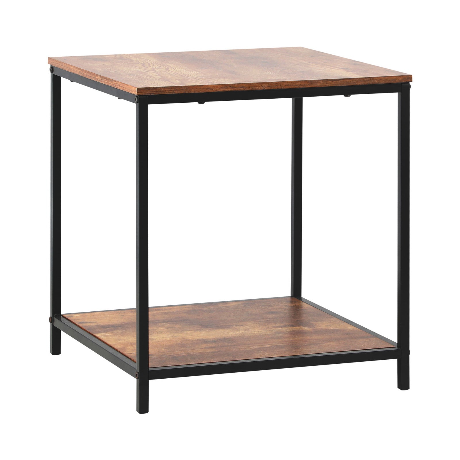 Oikiture Side End Table Coffee Table Bedside Shelf 2-Tier Industrial Furniture - Sunyee