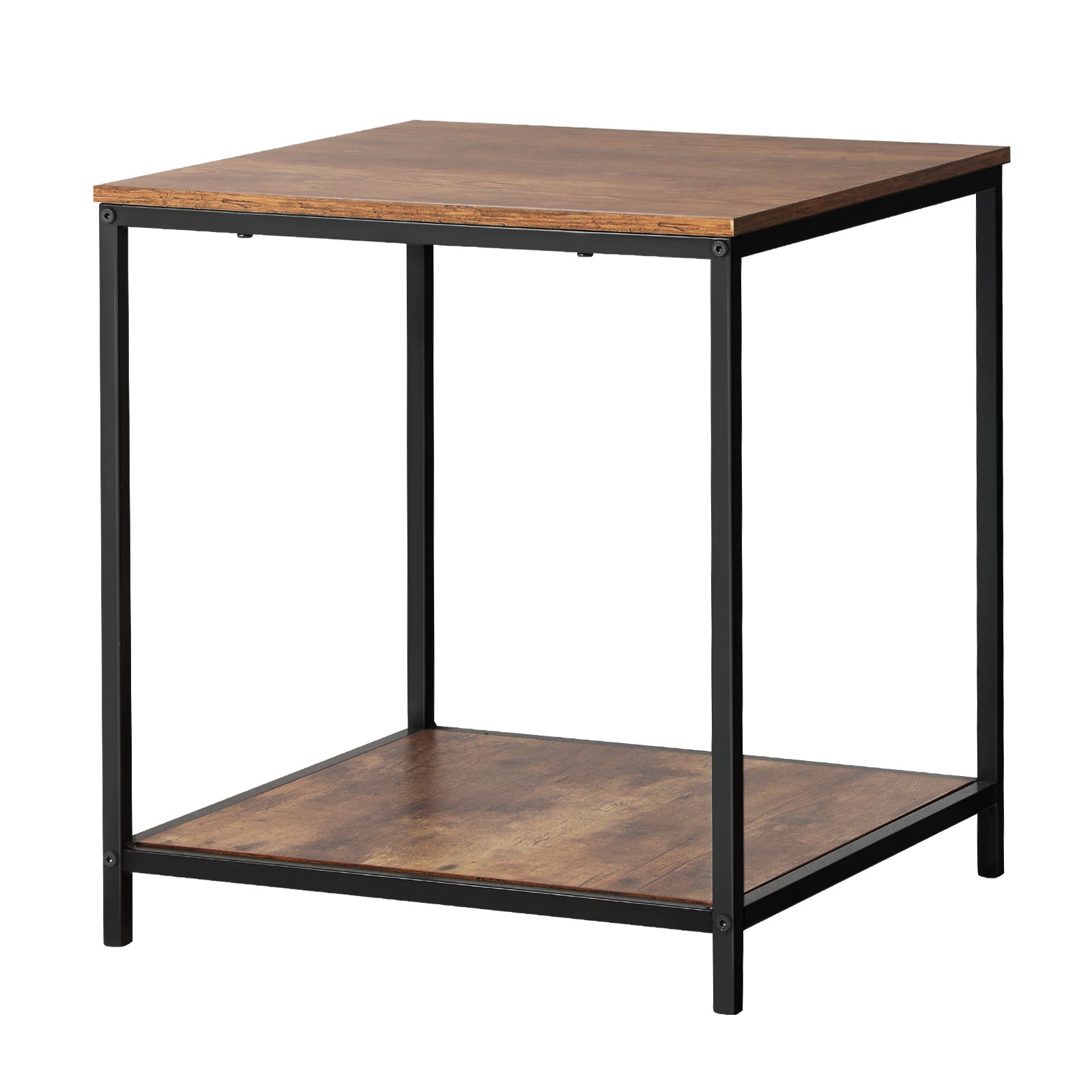 Oikiture Side End Table Coffee Table Bedside Shelf 2-Tier Industrial Furniture - Sunyee