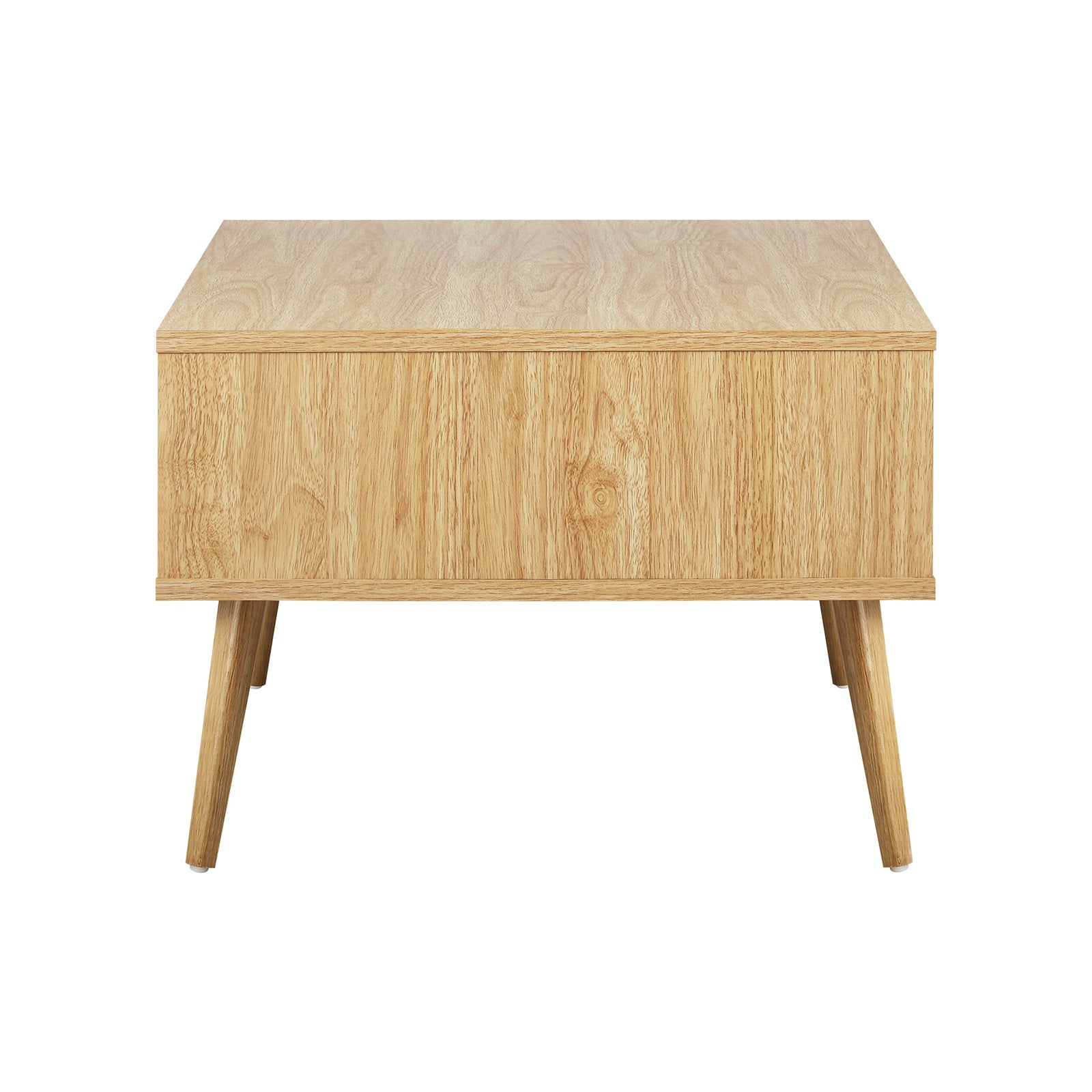 Oikiture Coffee Table Rattan Storage Drawer Shelf Book Modern Wooden Tables - Sunyee