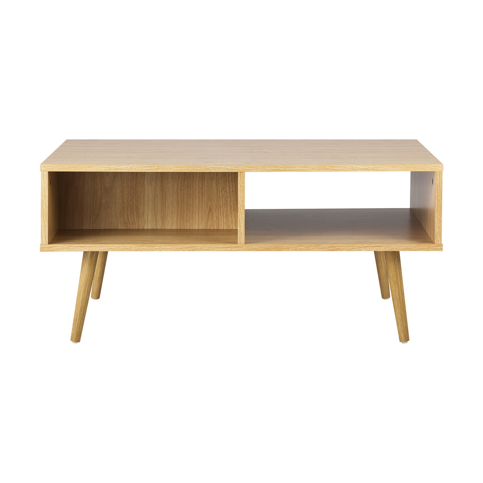 Oikiture Coffee Table Rattan Storage Drawer Shelf Book Modern Wooden Tables - Sunyee