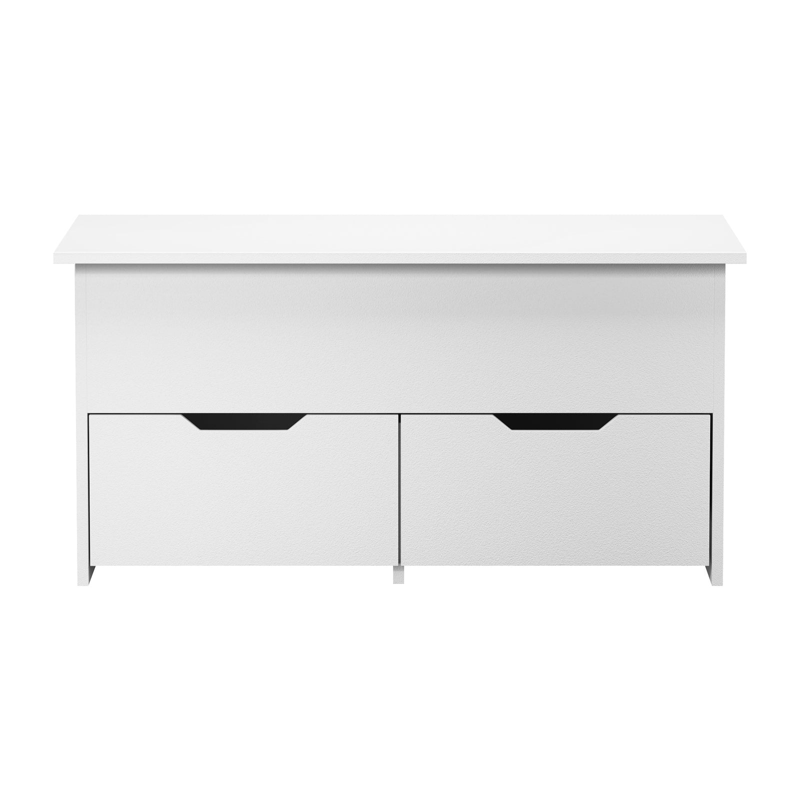 Oikiture Coffee Table Lift Up Top Hidden Storage Laptop Desk 2 Drawers White - Sunyee