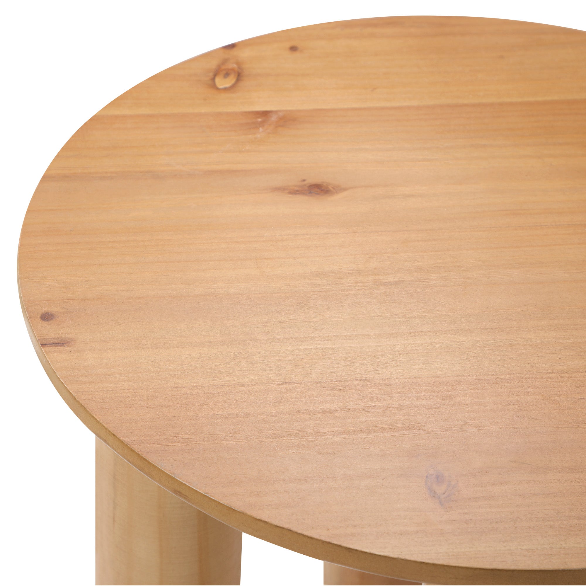 Oikiture Coffee Table Side End Tables Sofa Desk Bedside Nightstand Round Wooden - Sunyee