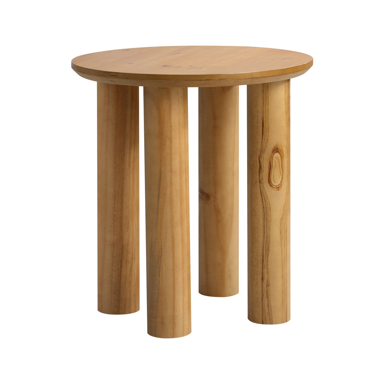 Oikiture Coffee Table Side End Tables Sofa Desk Bedside Nightstand Round Wooden - Sunyee