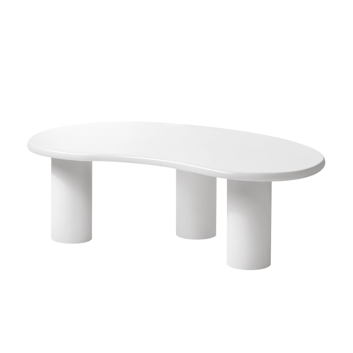 Oikiture Coffee Table Sofa Cafe Desk Side Tables Living Room Irregular White - Sunyee