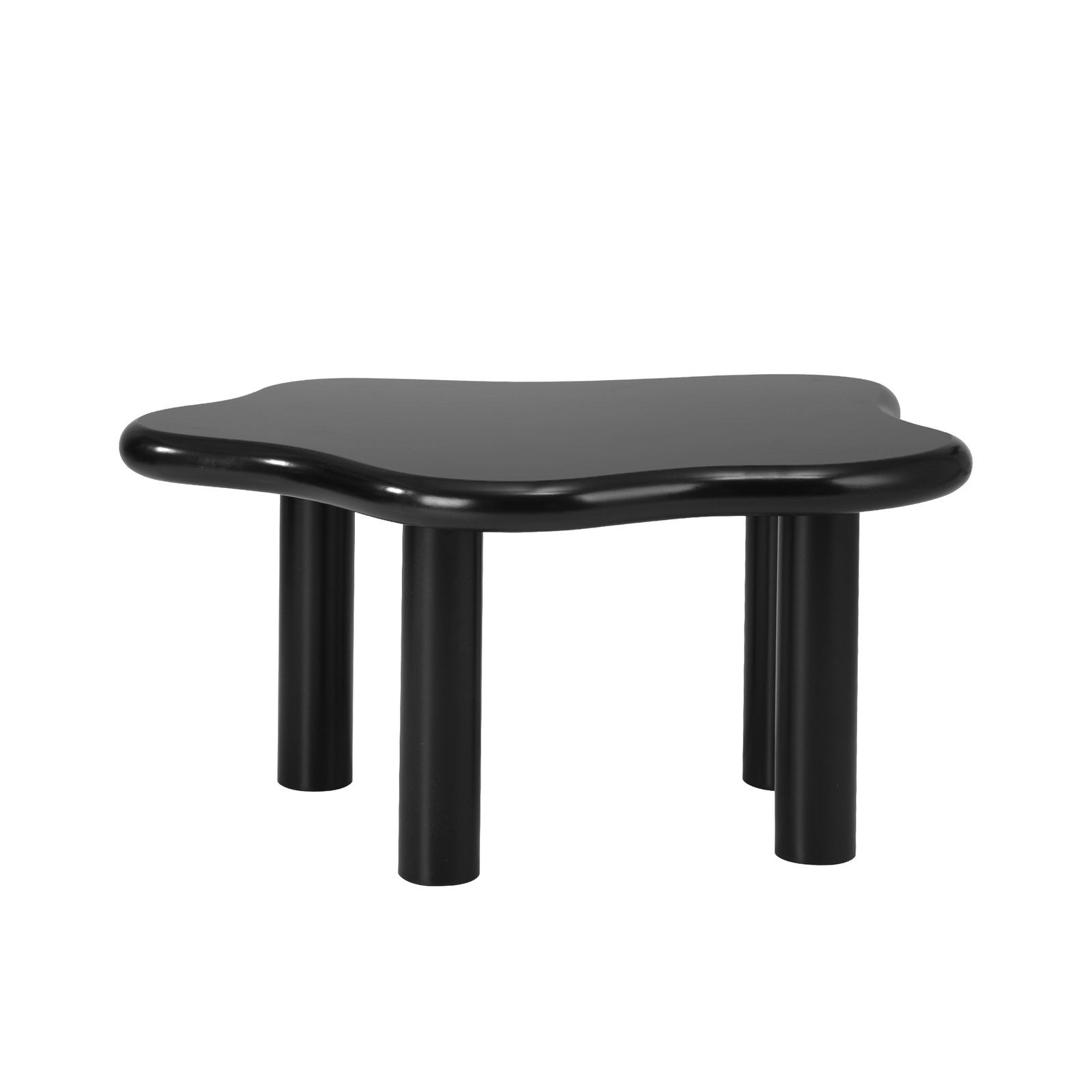 Oikiture Coffee Table Side Tables Sofa Cafe Desk Living Room Black Irregular - Sunyee