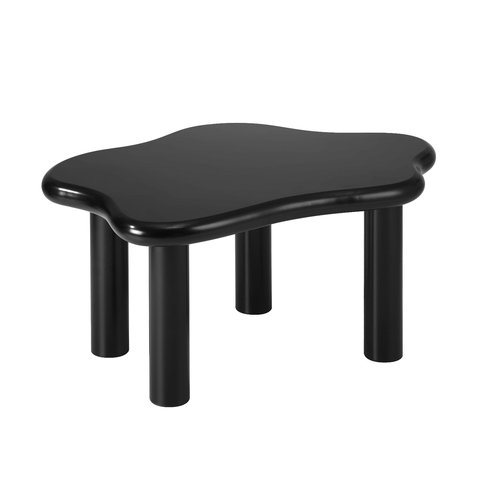 Oikiture Coffee Table Side Tables Sofa Cafe Desk Living Room Black Irregular - Sunyee