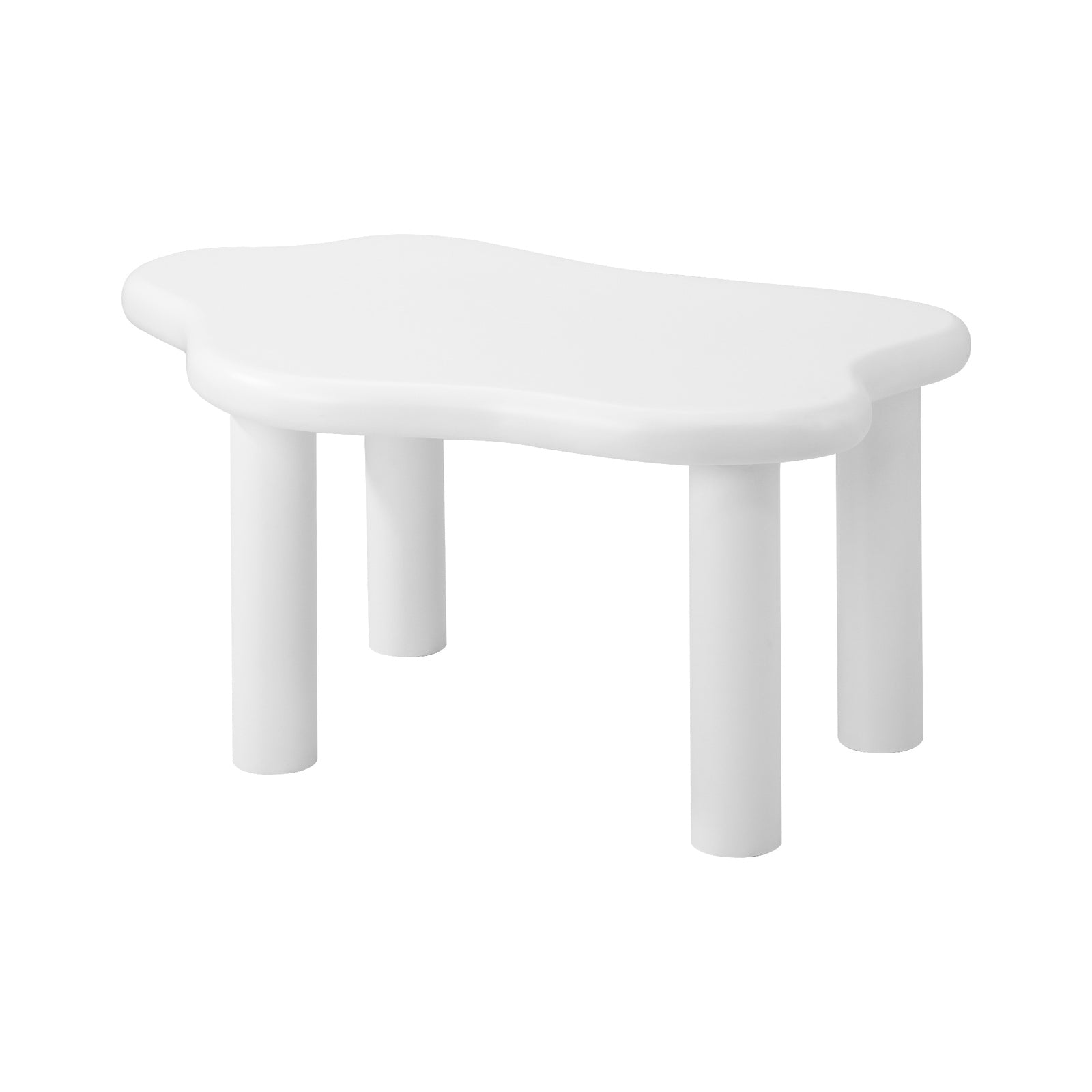 Oikiture Coffee Table Side Tables Sofa Cafe Desk Living Room White Irregular - Sunyee