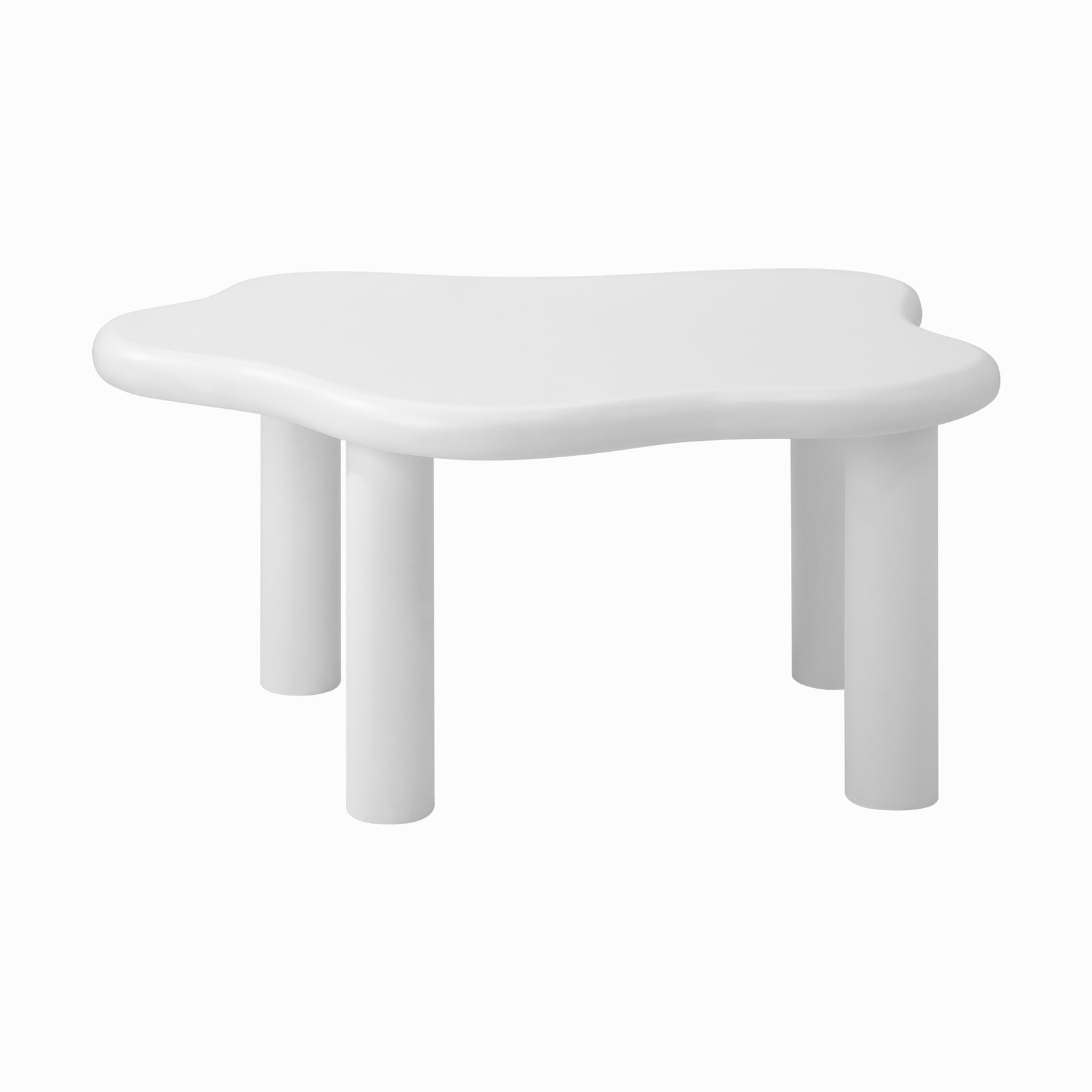 Oikiture Coffee Table Side Tables Sofa Cafe Desk Living Room White Irregular - Sunyee
